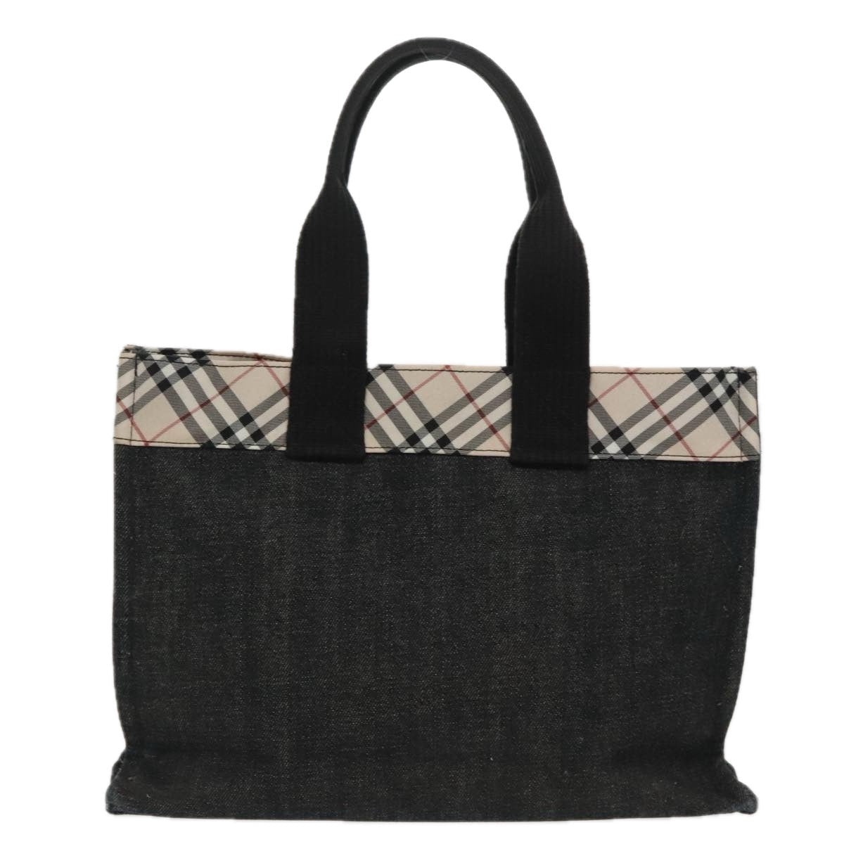 Burberry Blue Label Tote Bag Canvas Silver Black - 2