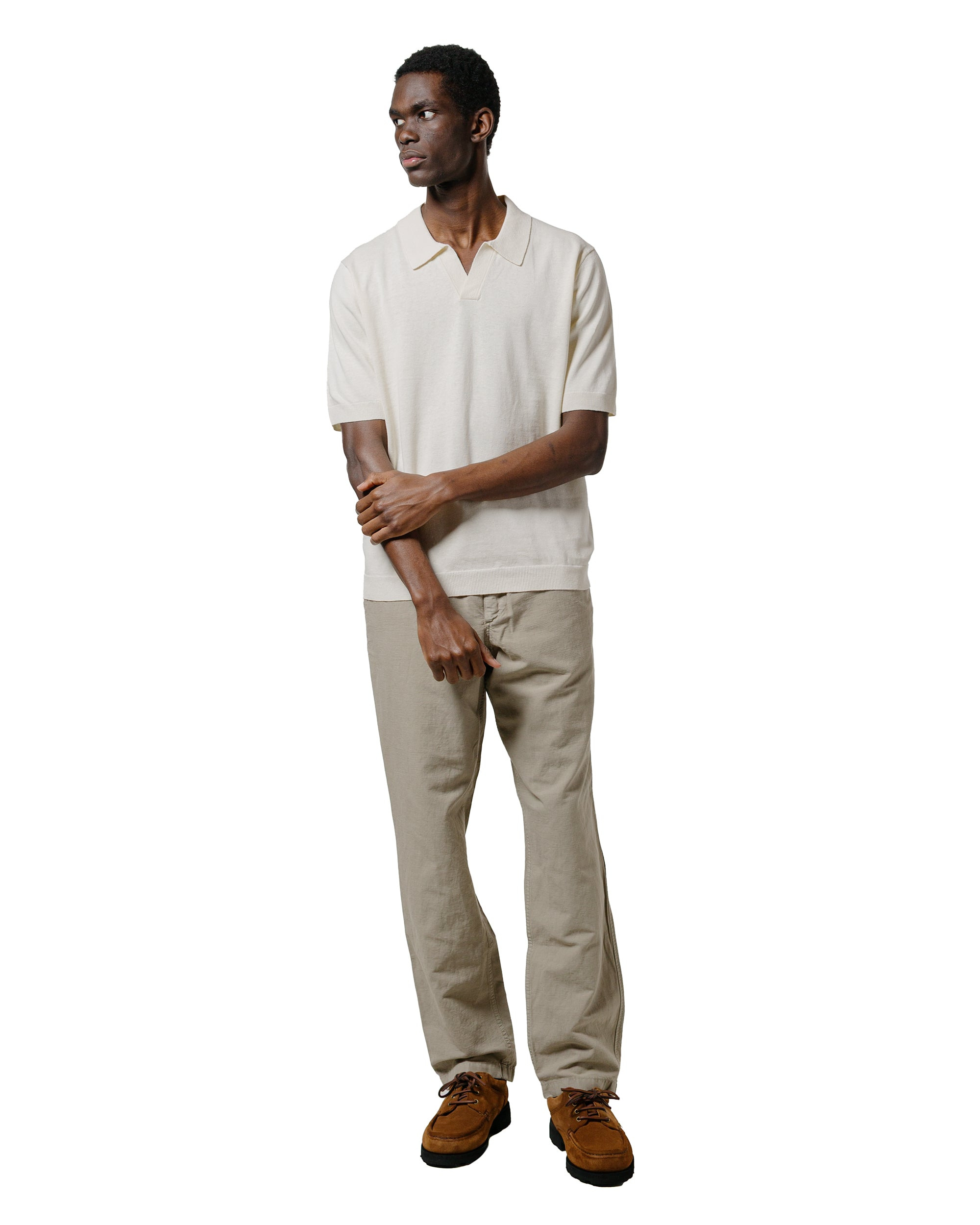 Leif Cotton Linen Polo Kit White - 4