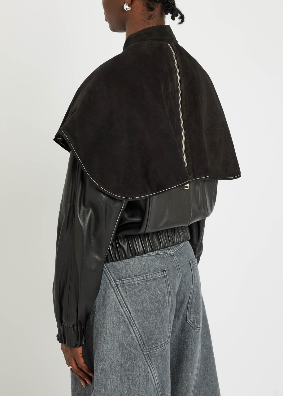 JW Anderson Cape-effect Leather Jacket - 3