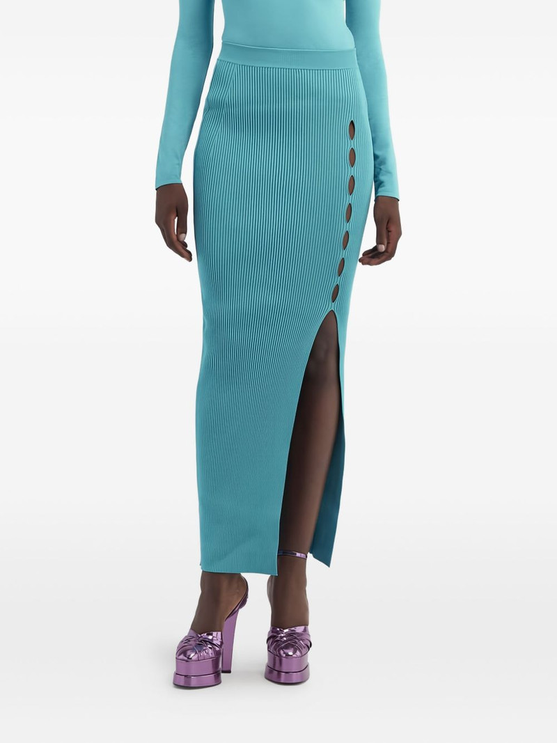 ribbed side-split long skirt 5