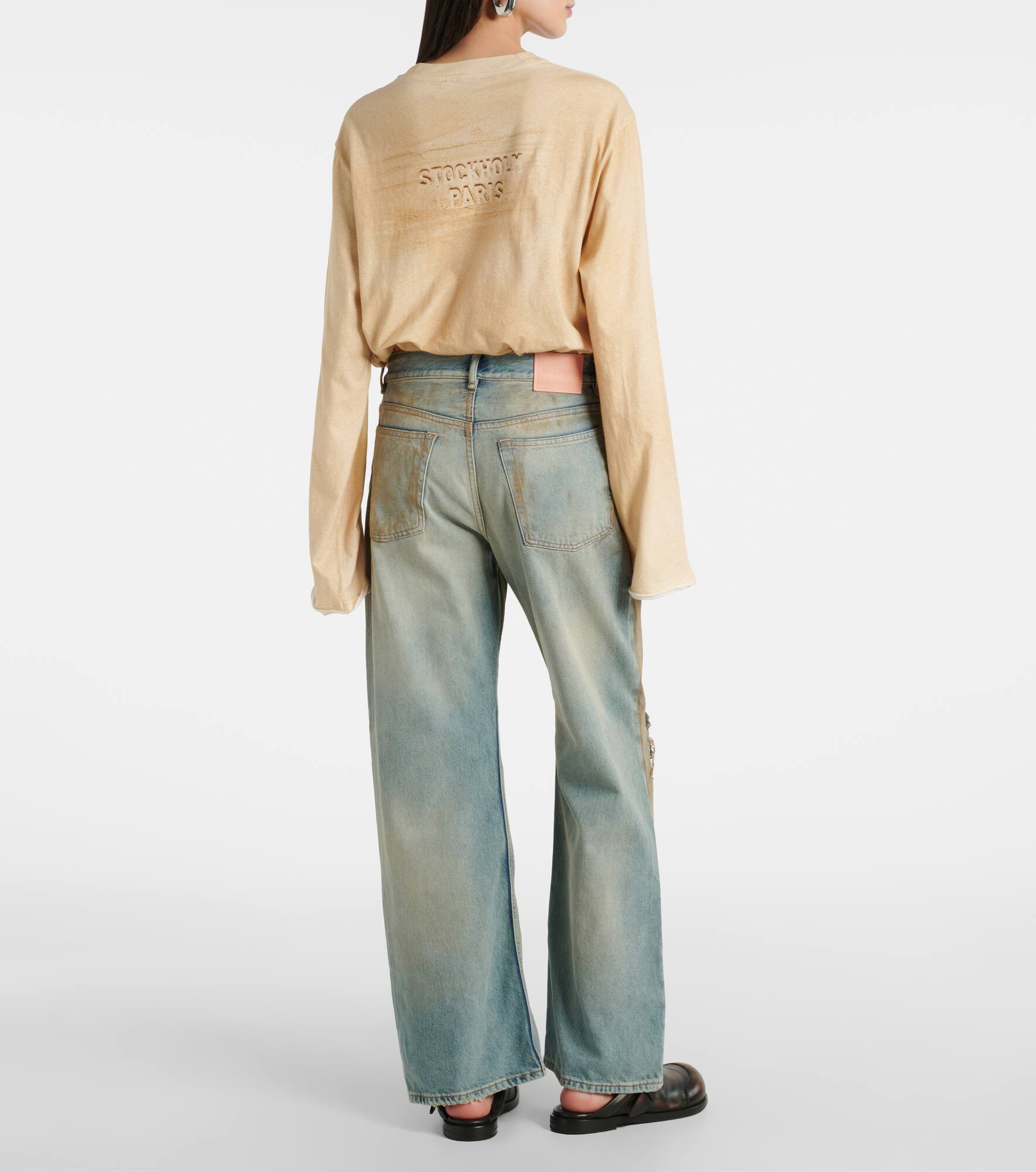 2021F distressed mid-rise wide-leg jeans - 3