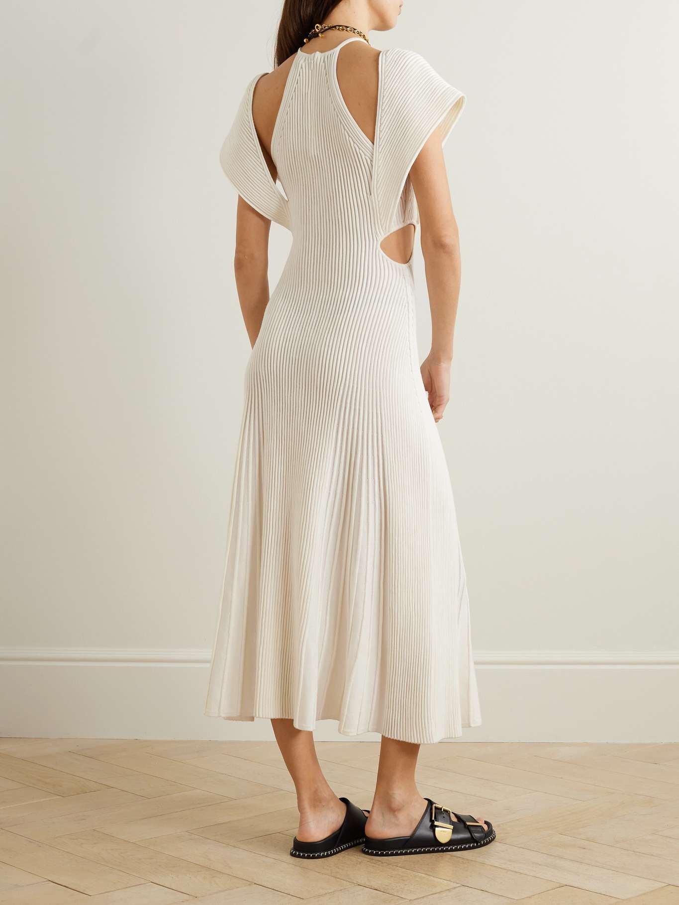 Cutout ribbed wool gown - 3