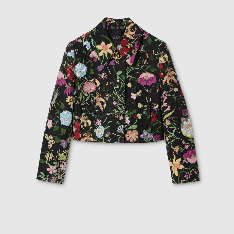 Gucci Flora silk brocade jacket 1