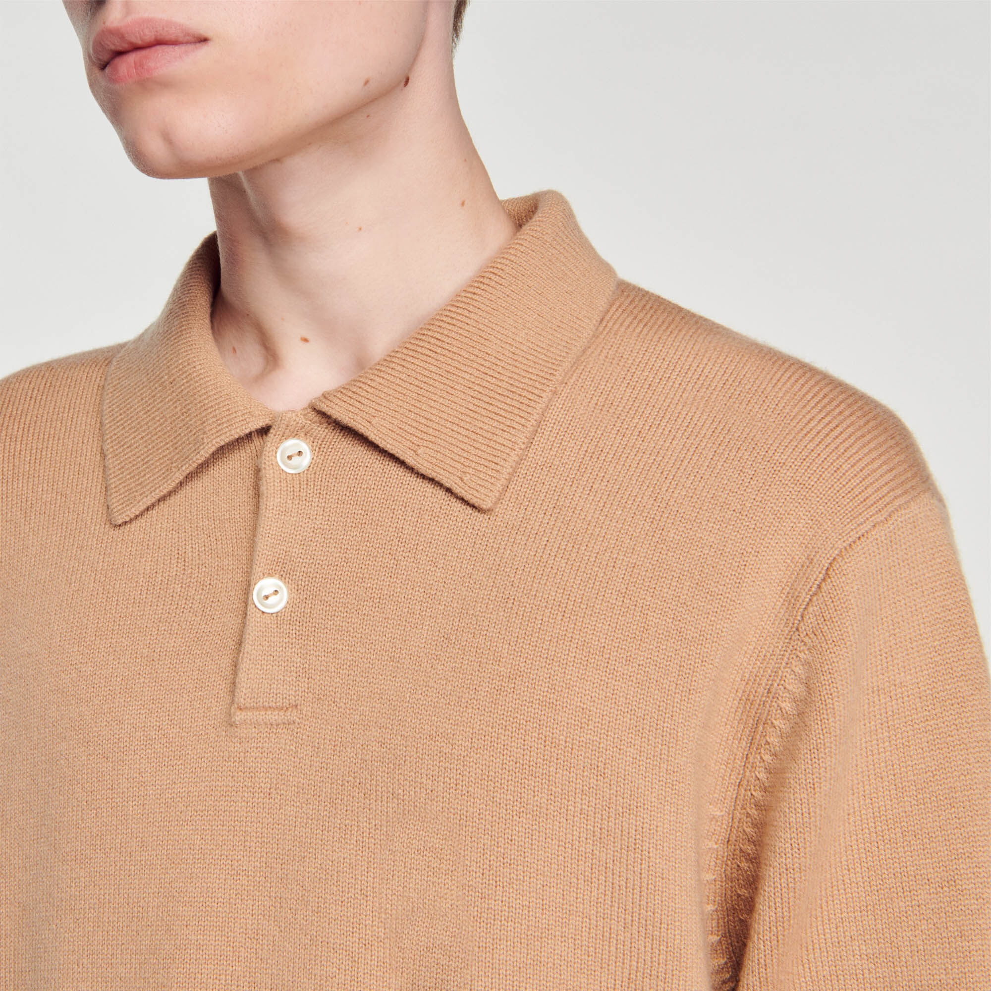 WOOL AND CASHMERE POLO SHIRT - 4