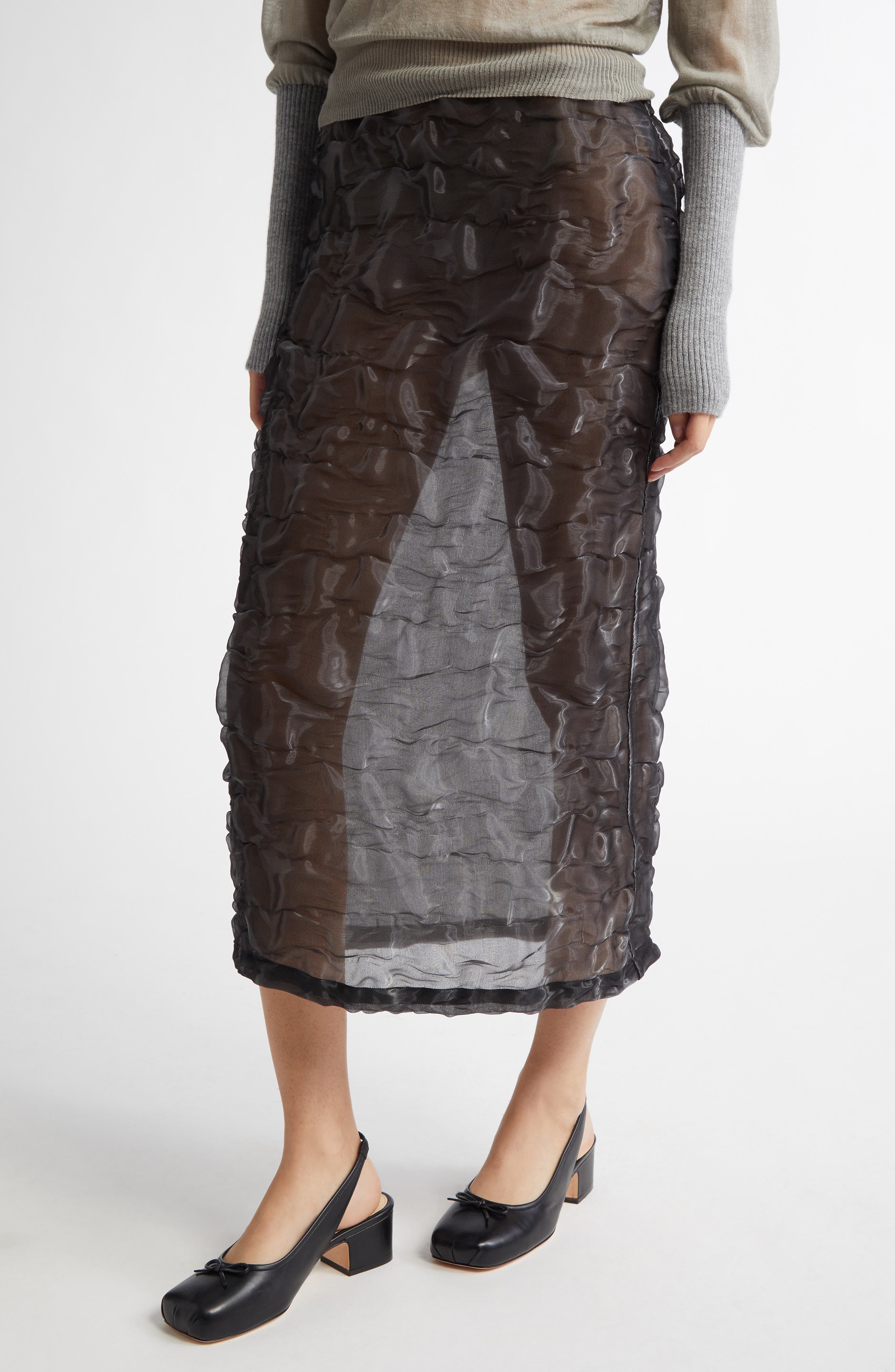 Paloma Wool Aoi Crinkled Midi Skirt in Grey at Nordstrom - 5