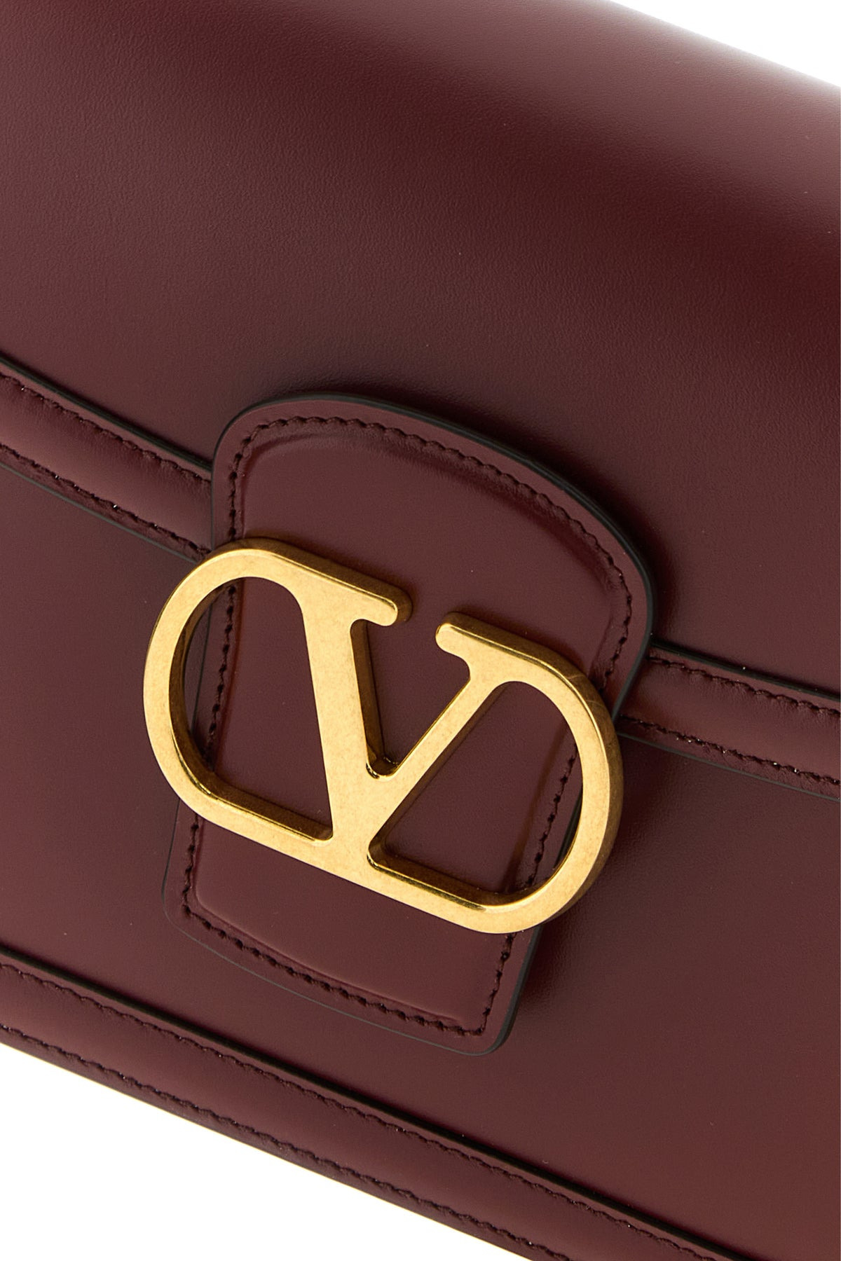 Burgundy leather 9TO5 shoulder bag - 4