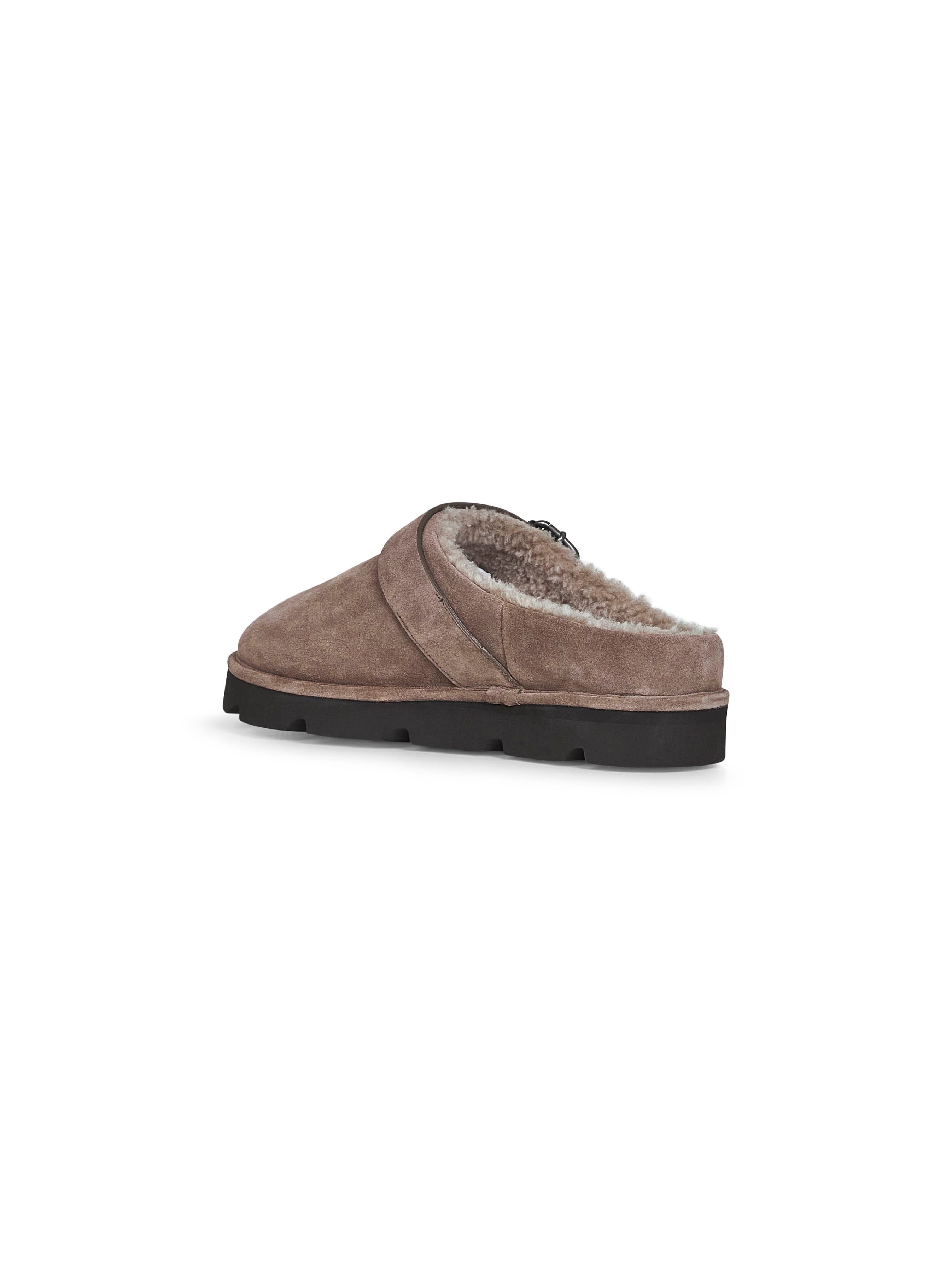 Clay suede slipper with monili - 3