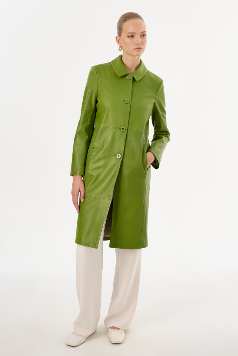 BELEN | Longline Leather Coat 3