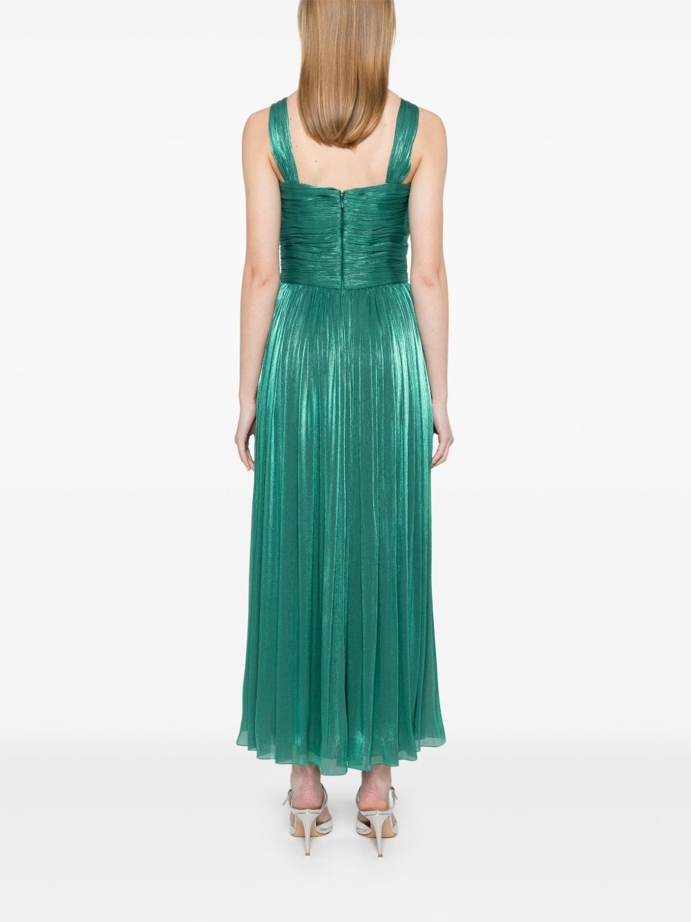 lurex georgette maxi dress - 4