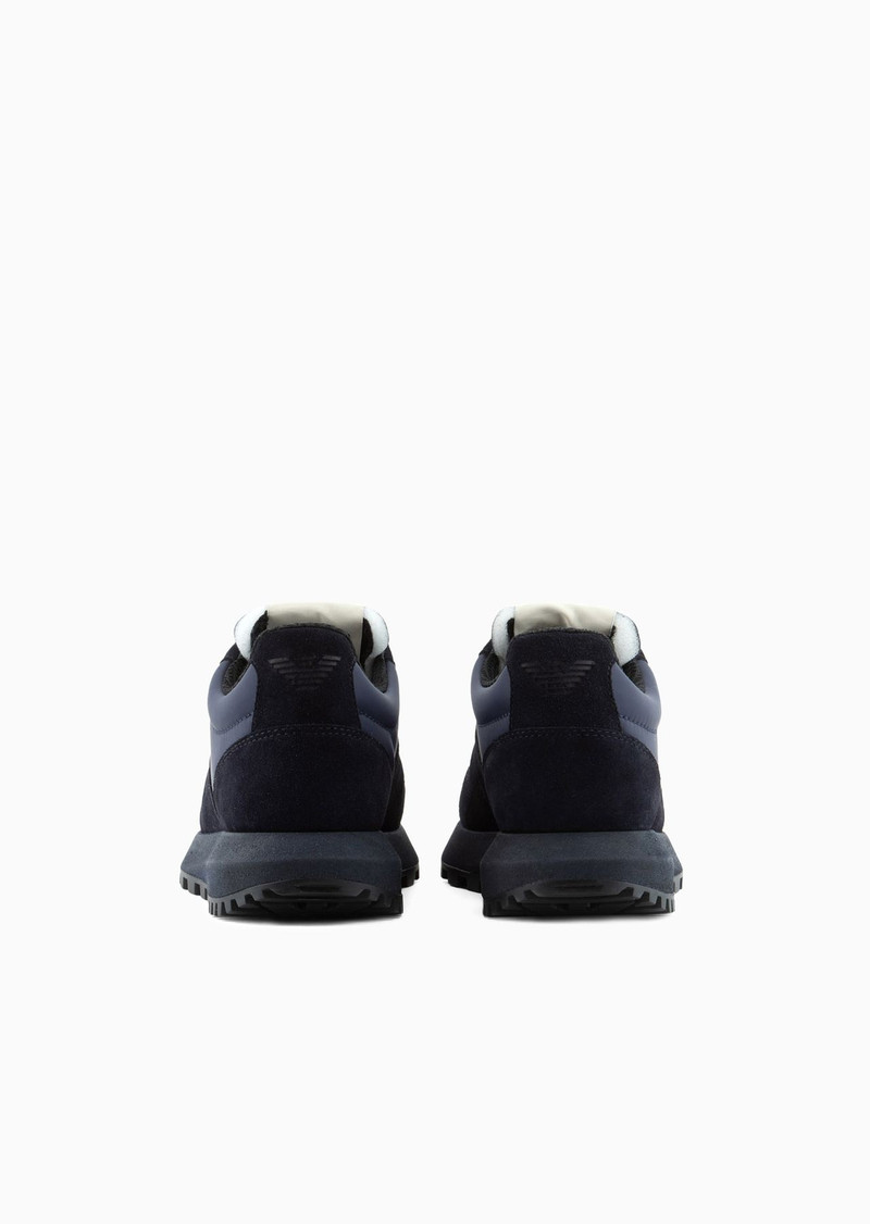 EMPORIO ARMANI ASV Capsule suede and recycled nylon sneakers outlook