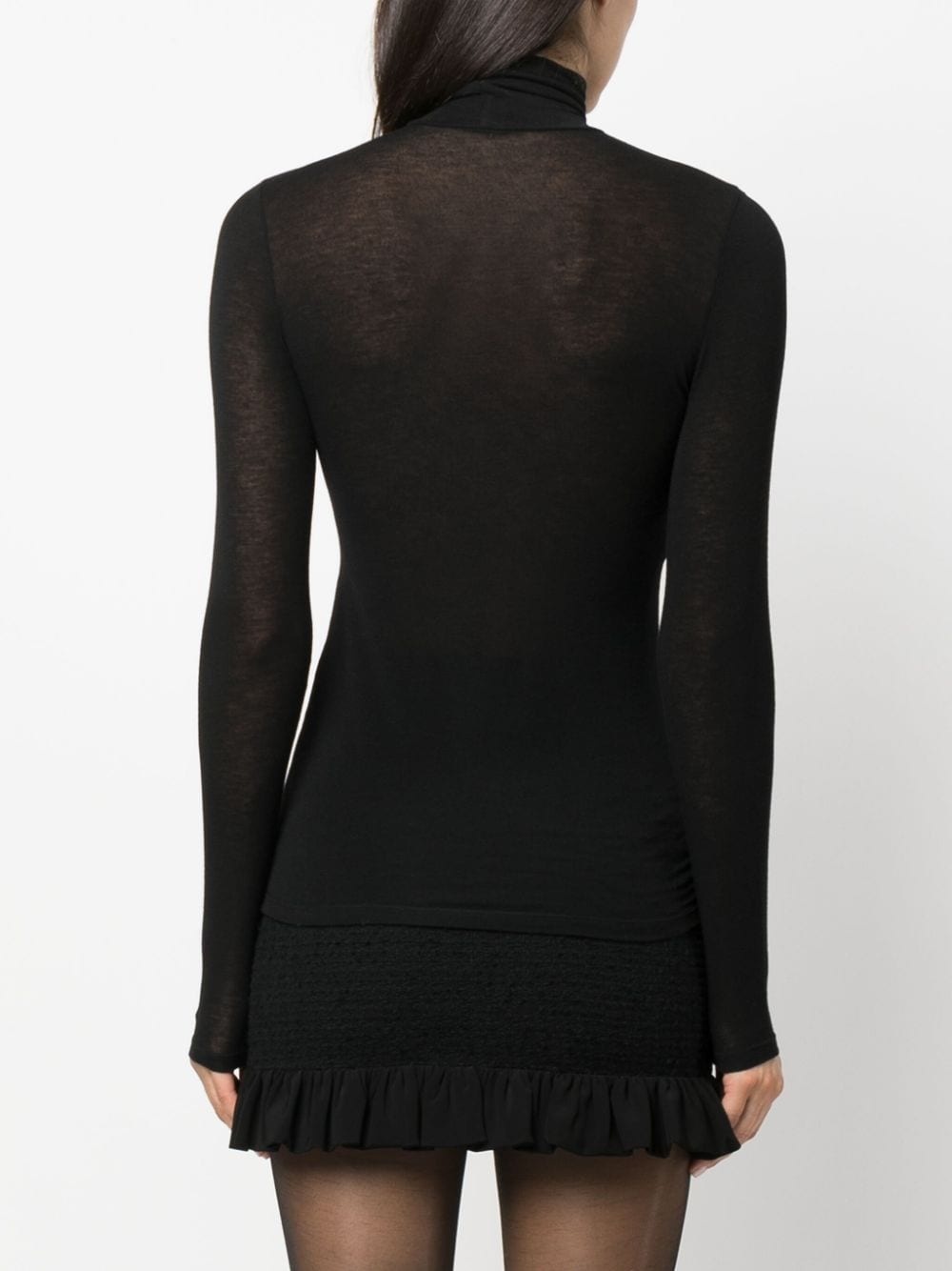 high neck semi-sheer top - 4