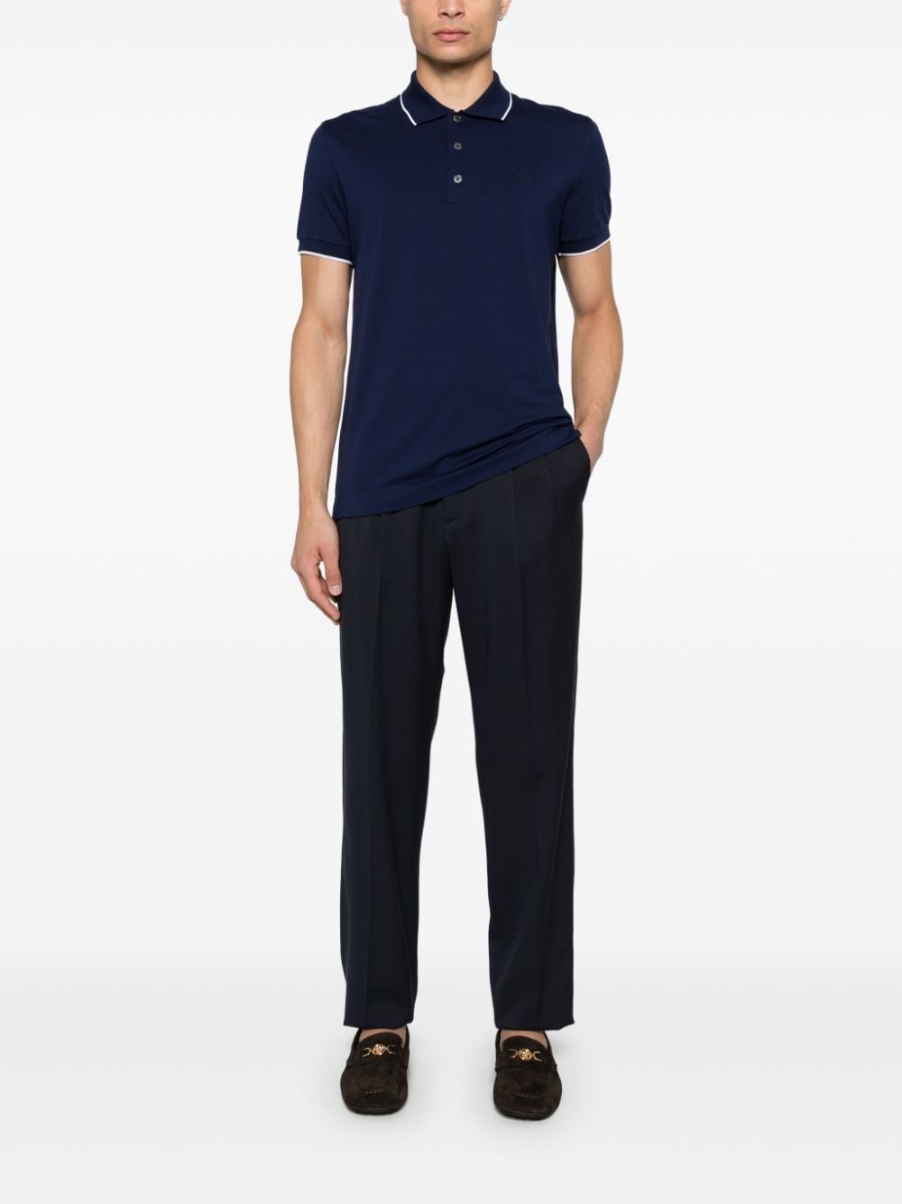 embroidered-logo polo shirt - 2