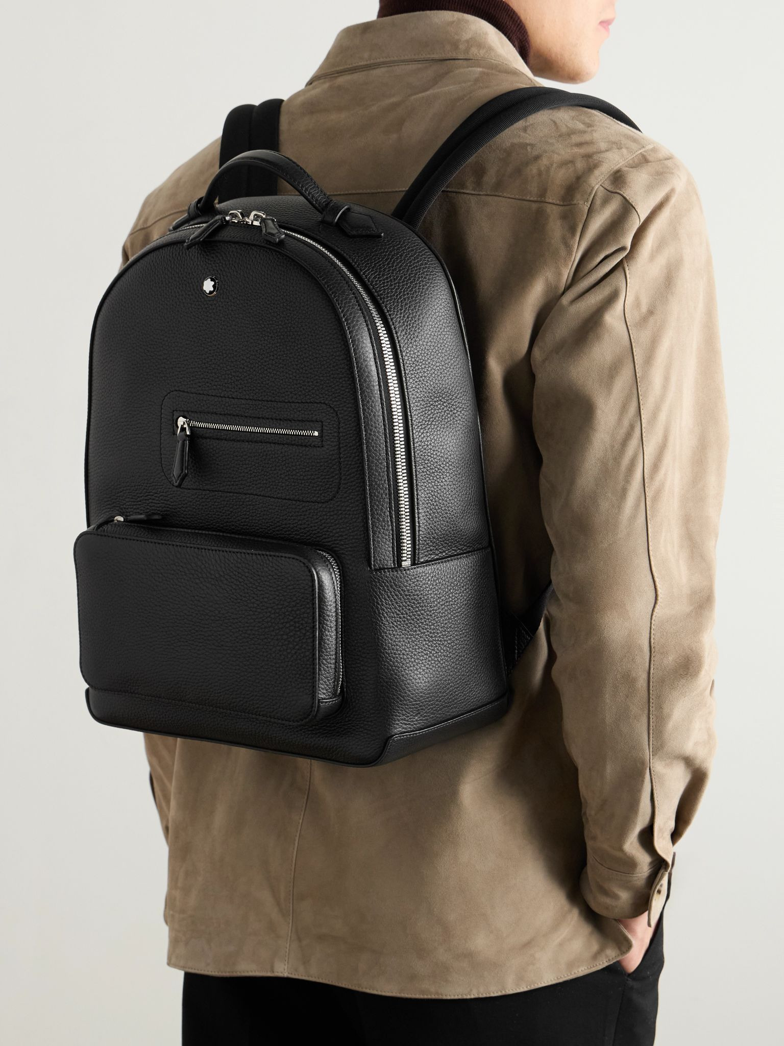 Full-Grain Leather Backpack Black - 2