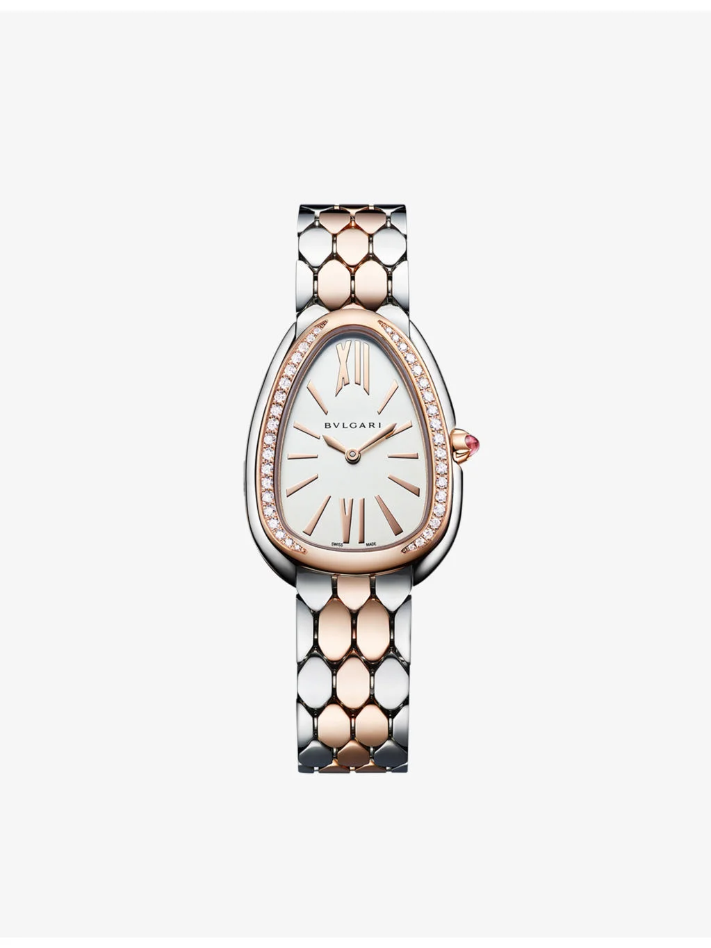 Serpenti Seduttori 18ct rose-gold and stainless-steel quartz watch - 1