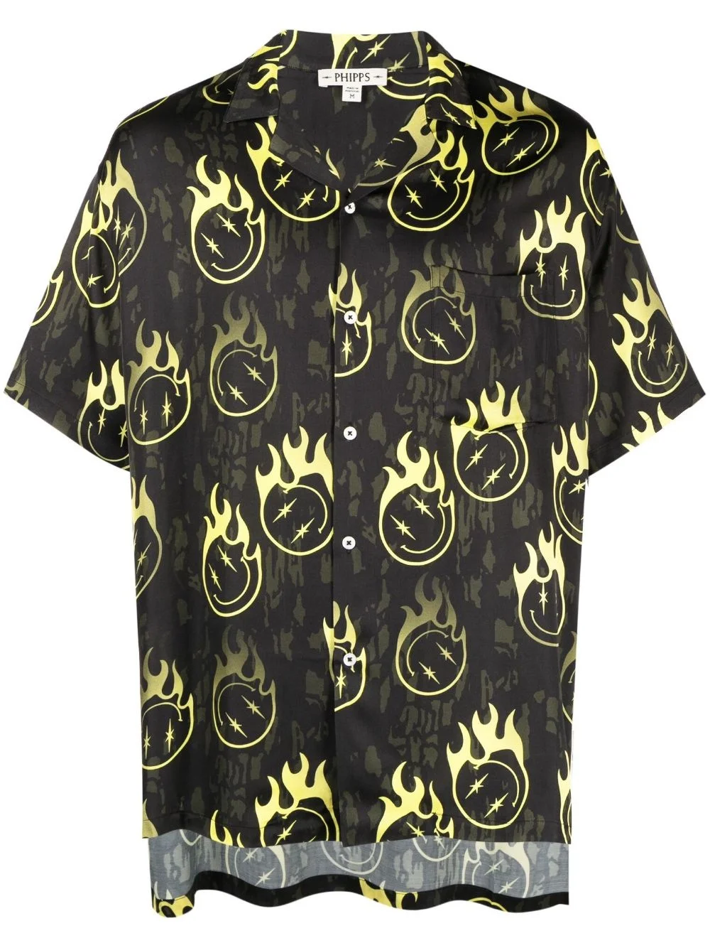 oversized smiley-print bowling shirt - 1