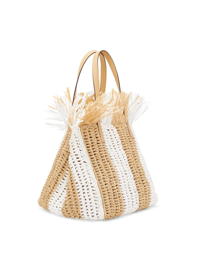 MEDIUM STRIPED RAFFIA CROCHET SQUARE TOTE 3