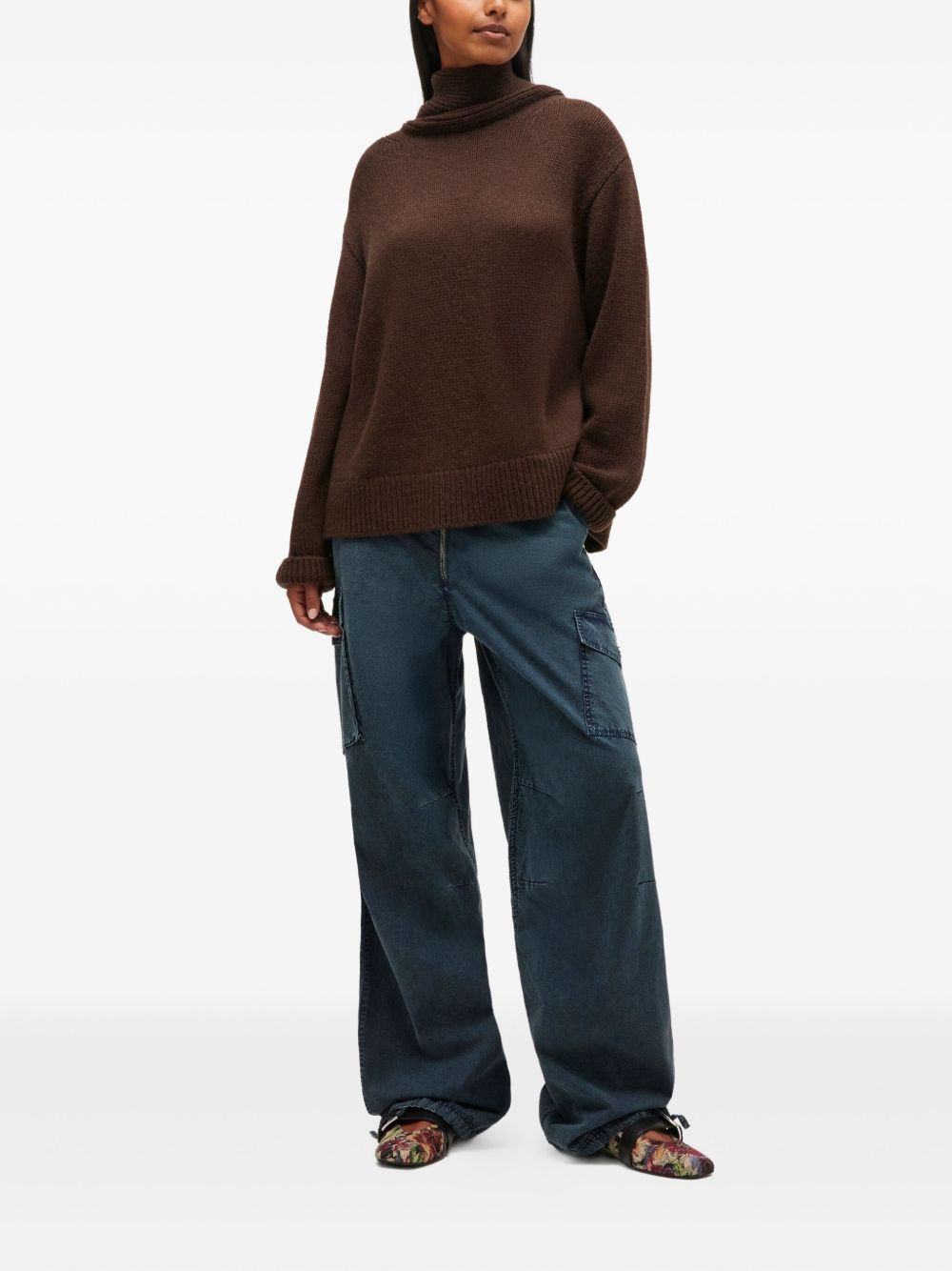 high-neck open-back pullover - 2