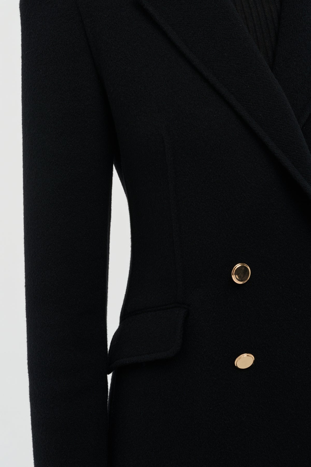 Lloyd Blazer in Black Double-Face Recycled Cashmere - 6