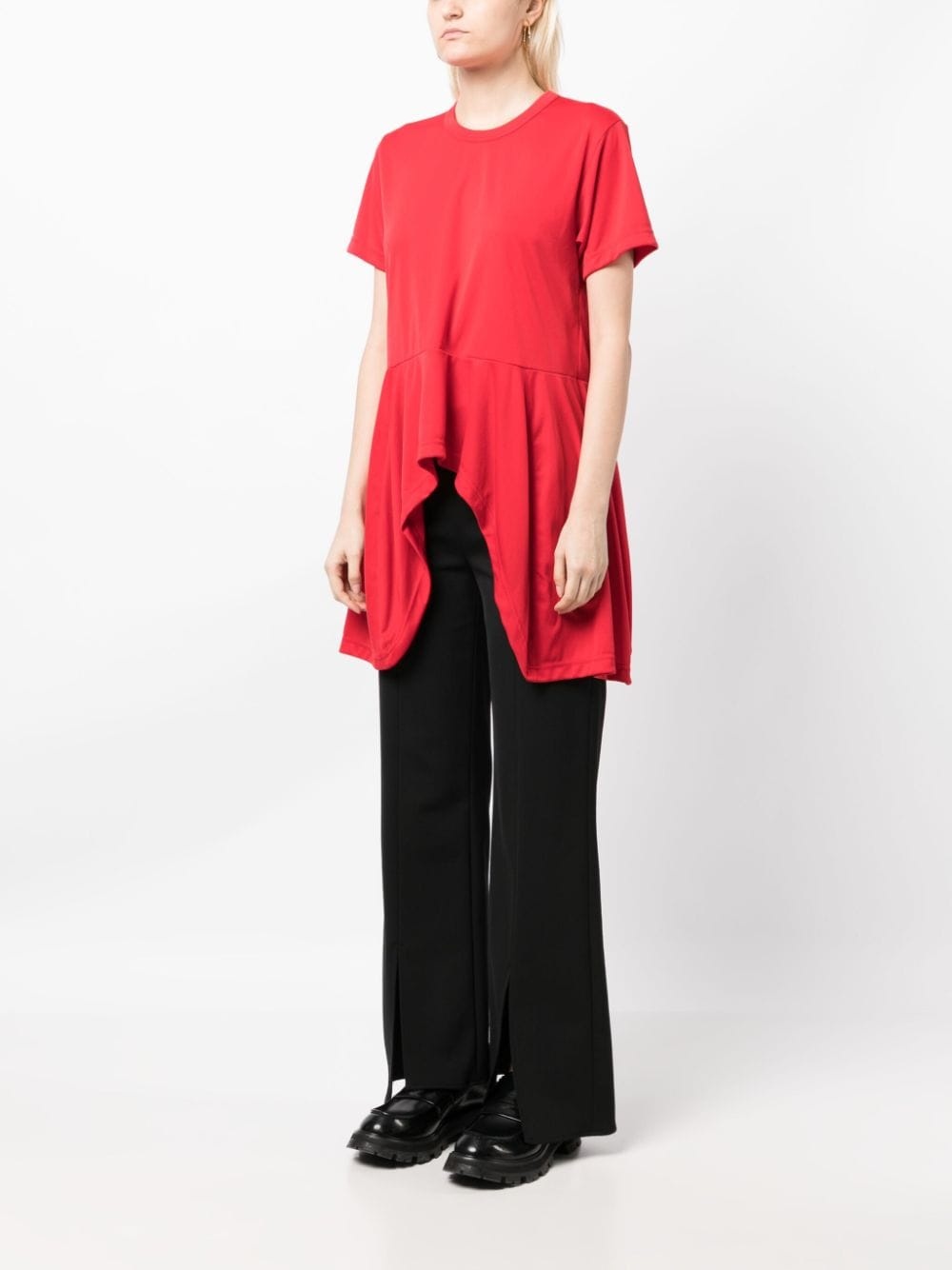 high-low hem panelled T-shirt - 3