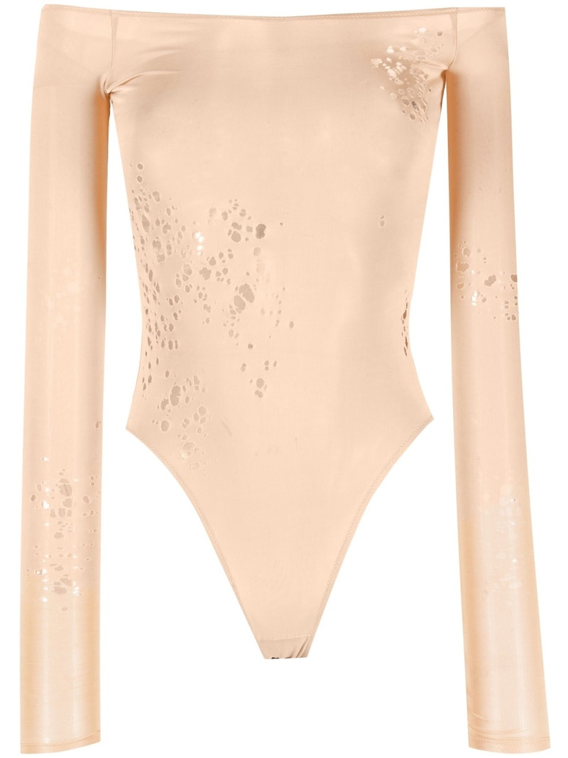 off-shoulder long-sleeved bodysuit 1