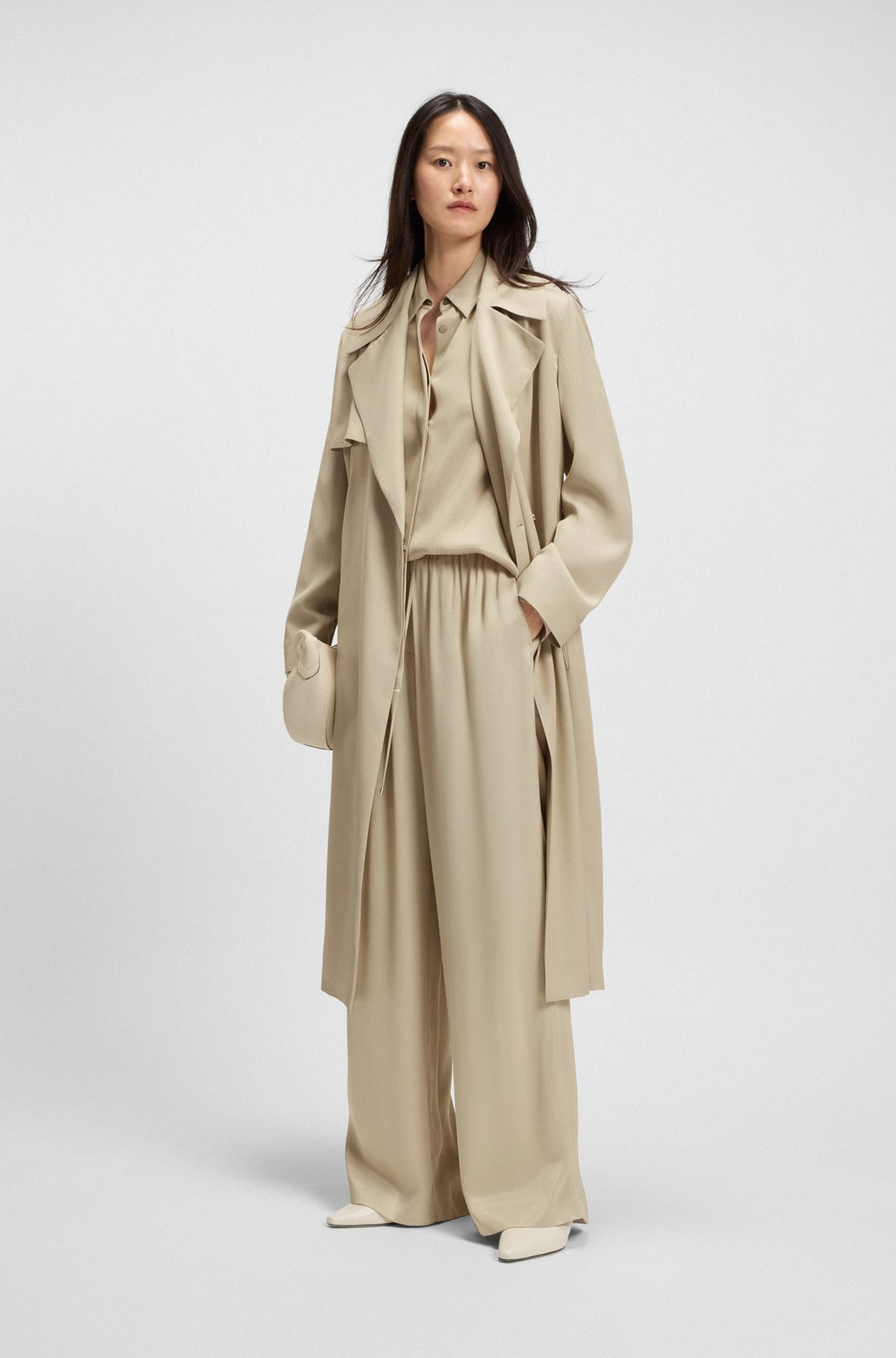 EXTRA-LONG RELAXED-FIT TROUSERS IN SATIN - 3