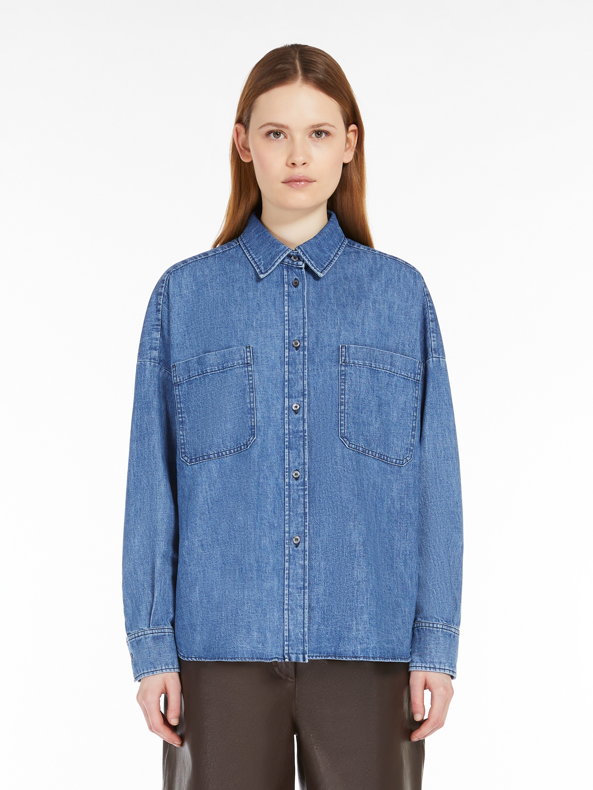 LANDA Cotton denim cropped shirt - 3