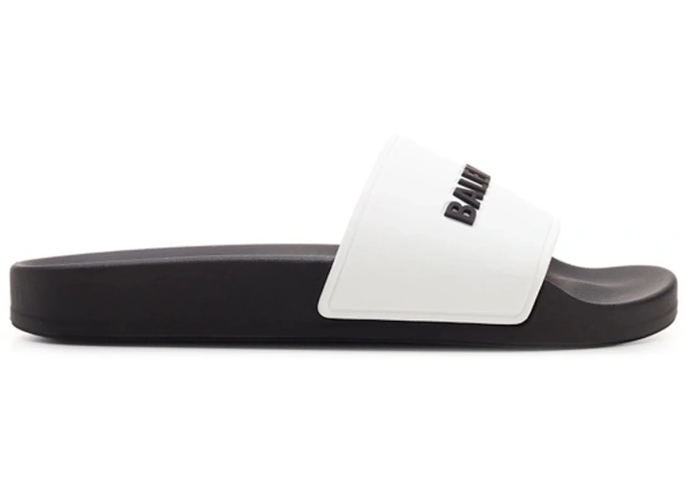 Balenciaga Pool Slides Logo White Black (Women's) - 1