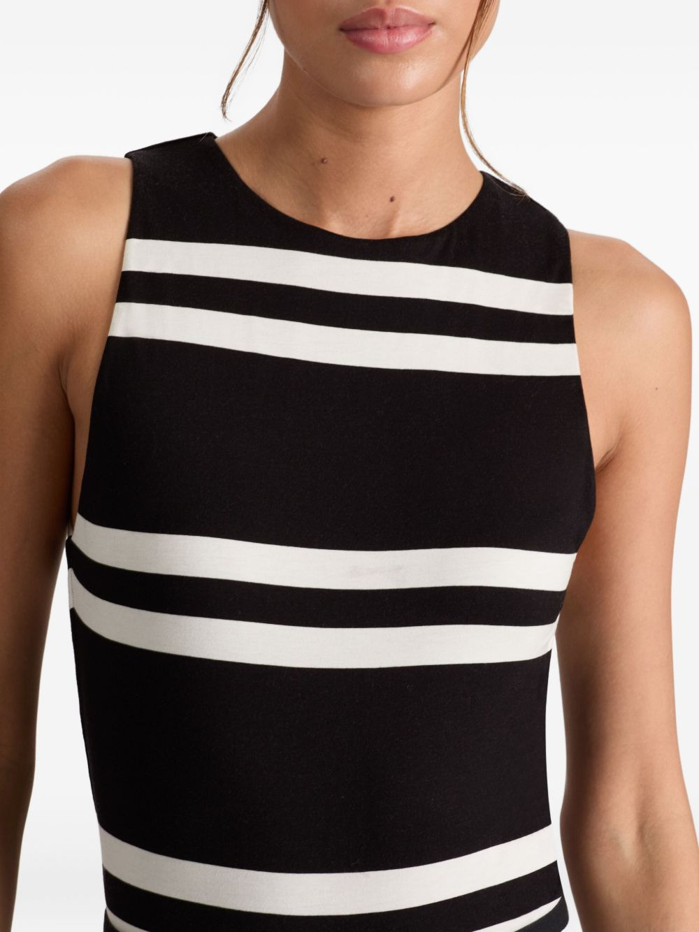 stripe sleeveless bodysuit - 5