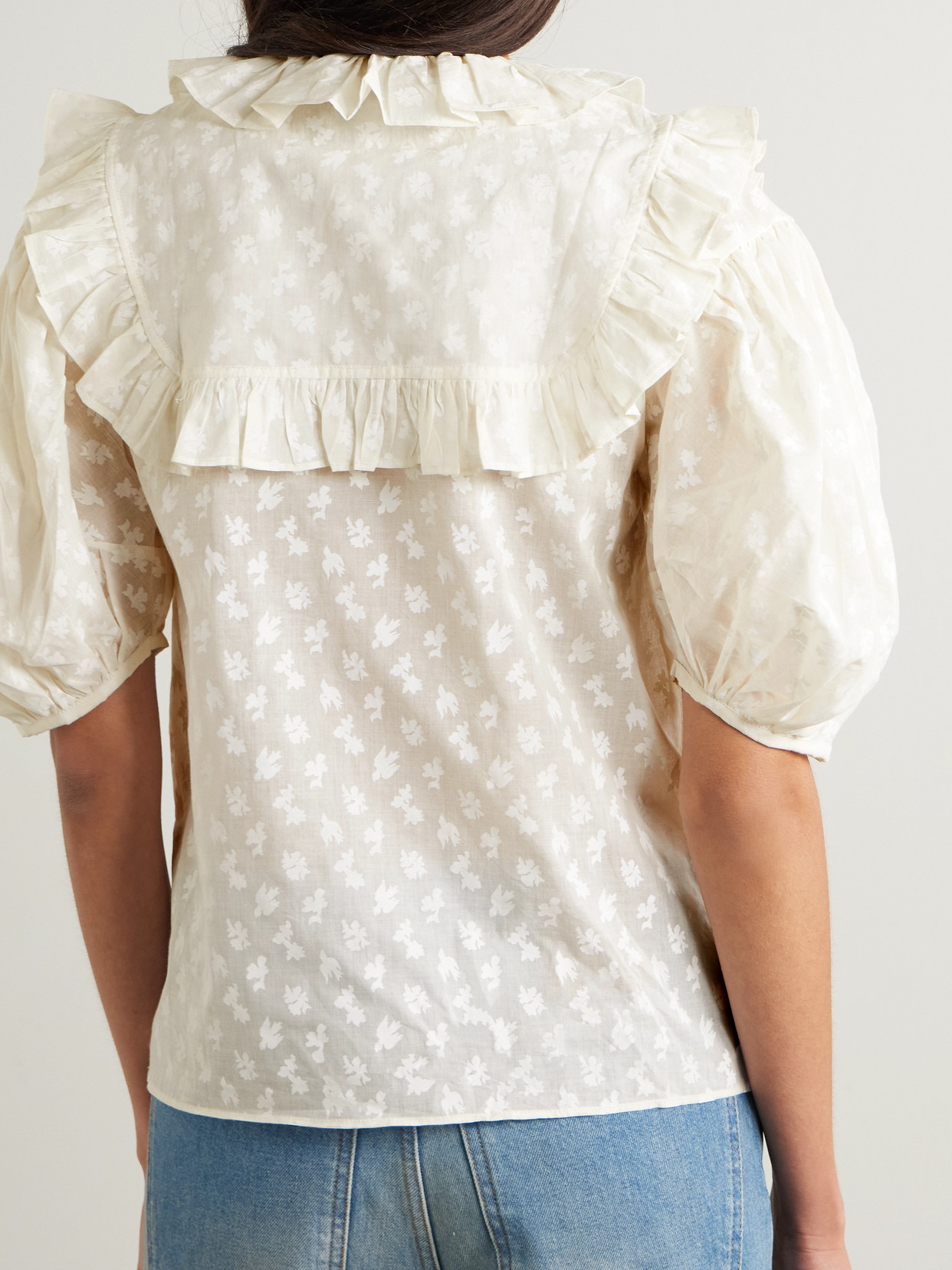 Vanina Ruffled Floral-print Cotton-voile Blouse - 3