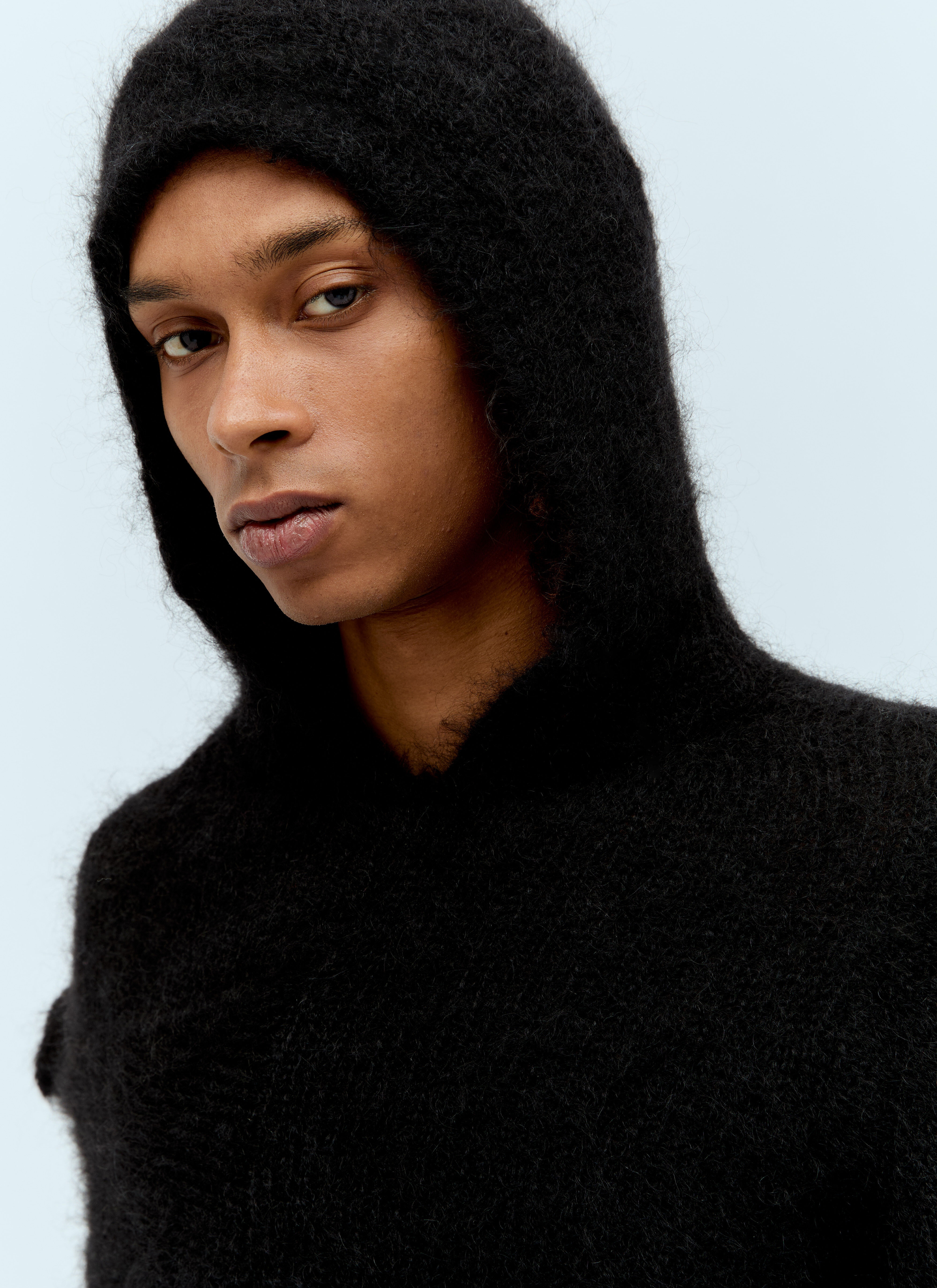Mohair Tied Hooded Sweater - 2