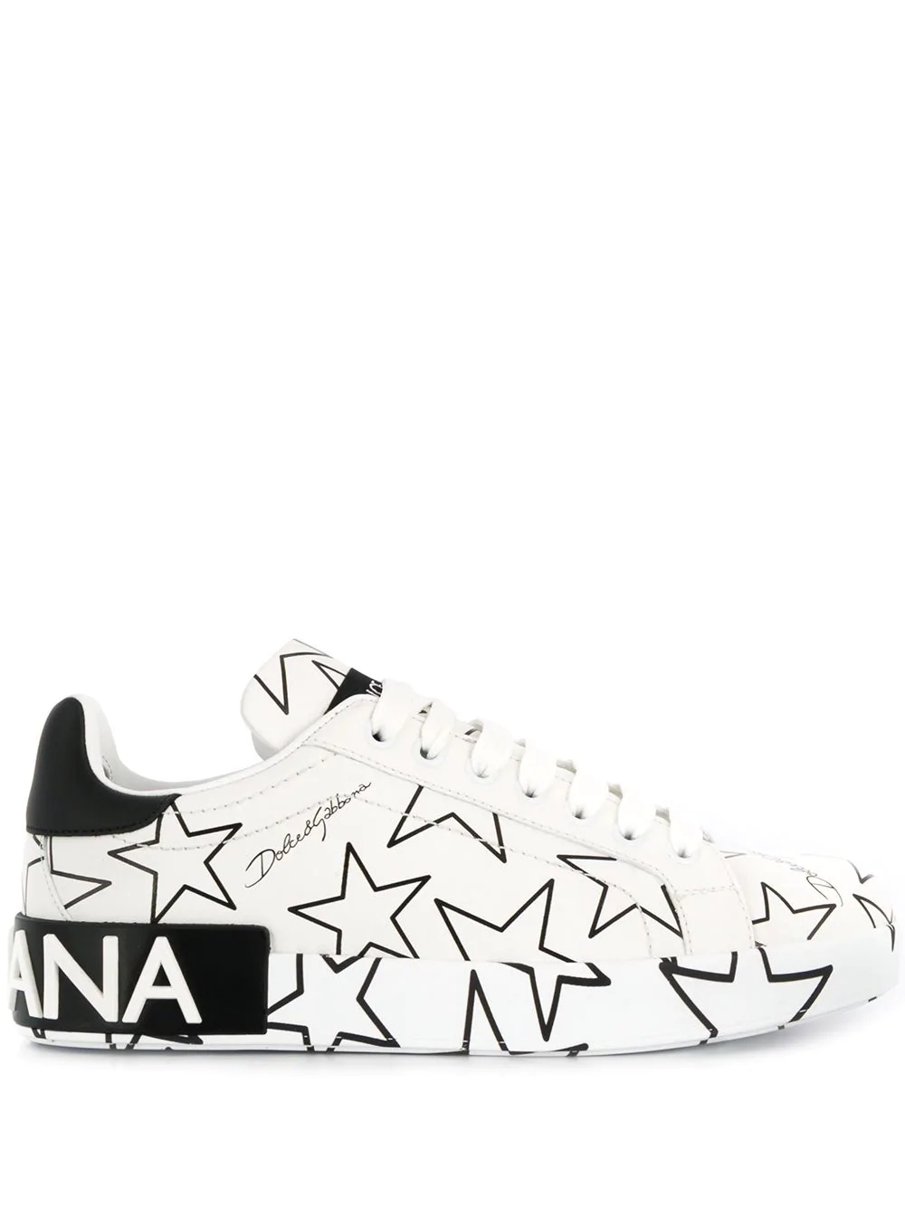 mixed star print Portofino sneakers - 1