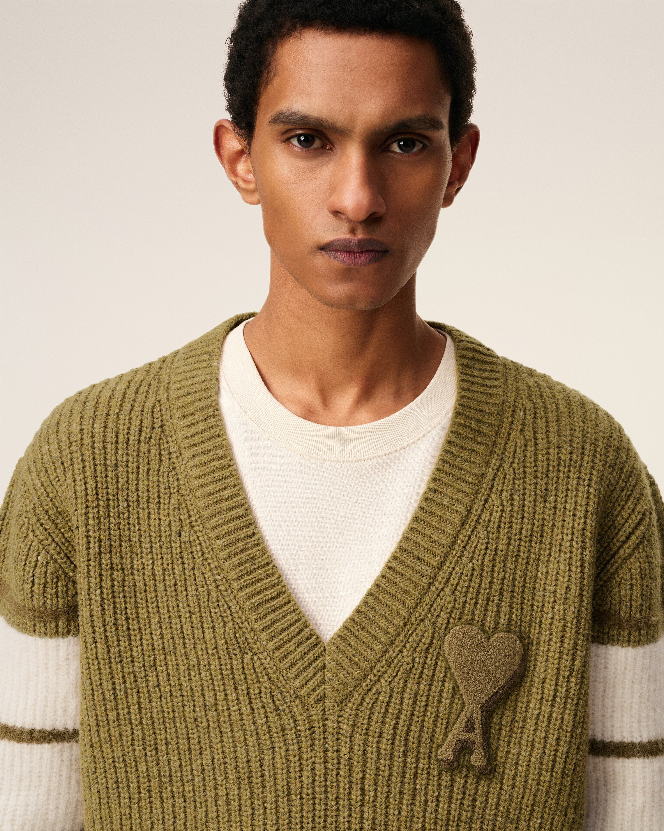 GREEN WOOL COLLEGE SWEATER - 4