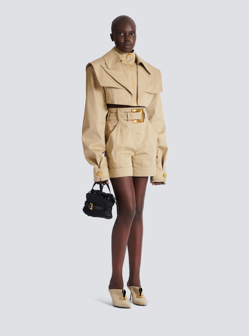 Balmain Cropped gabardine jacket outlook