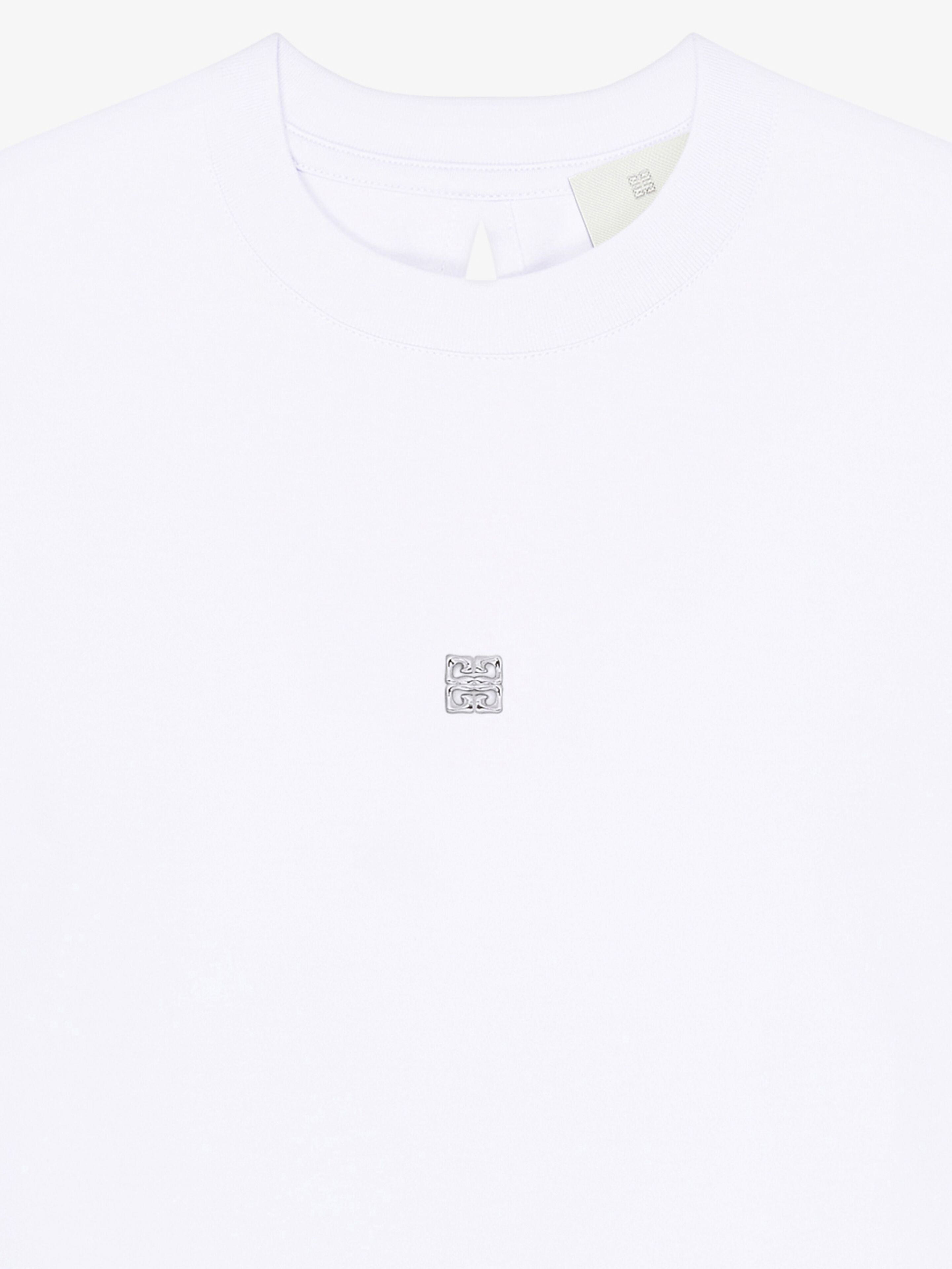 BOW T-SHIRT IN COTTON WITH 4G LIQUID DETAIL - 4