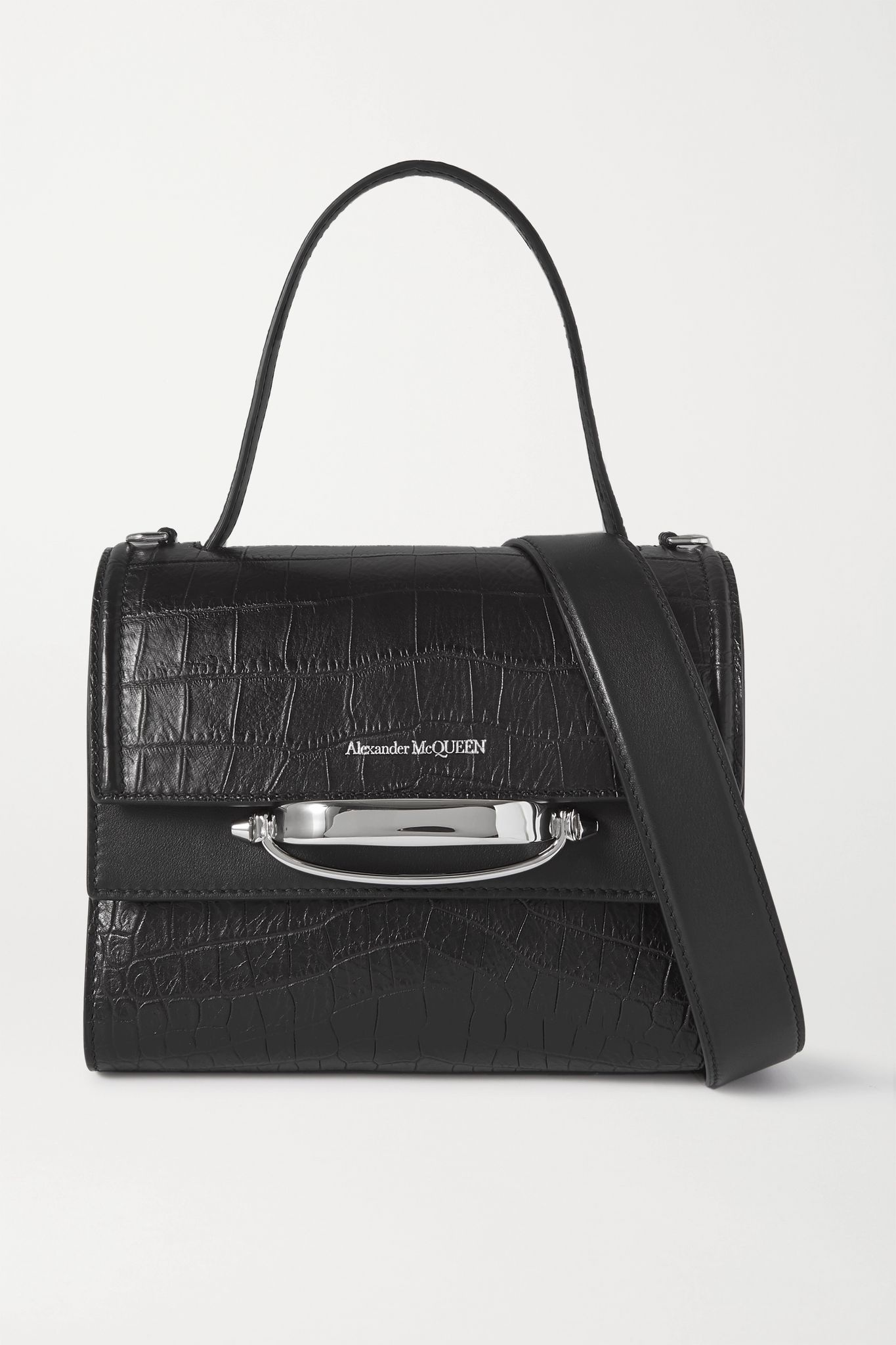 The Story small croc-effect leather shoulder bag - 1