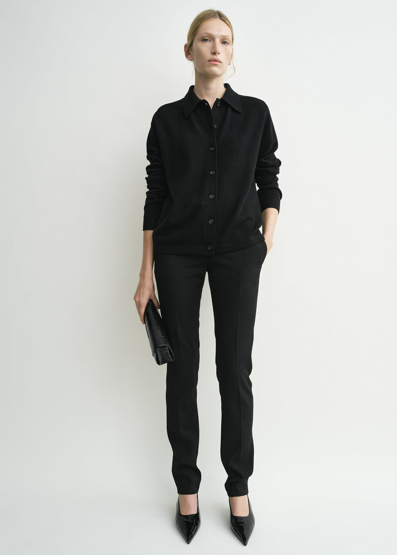 Totême Raglan-sleeve cashmere cardigan black outlook