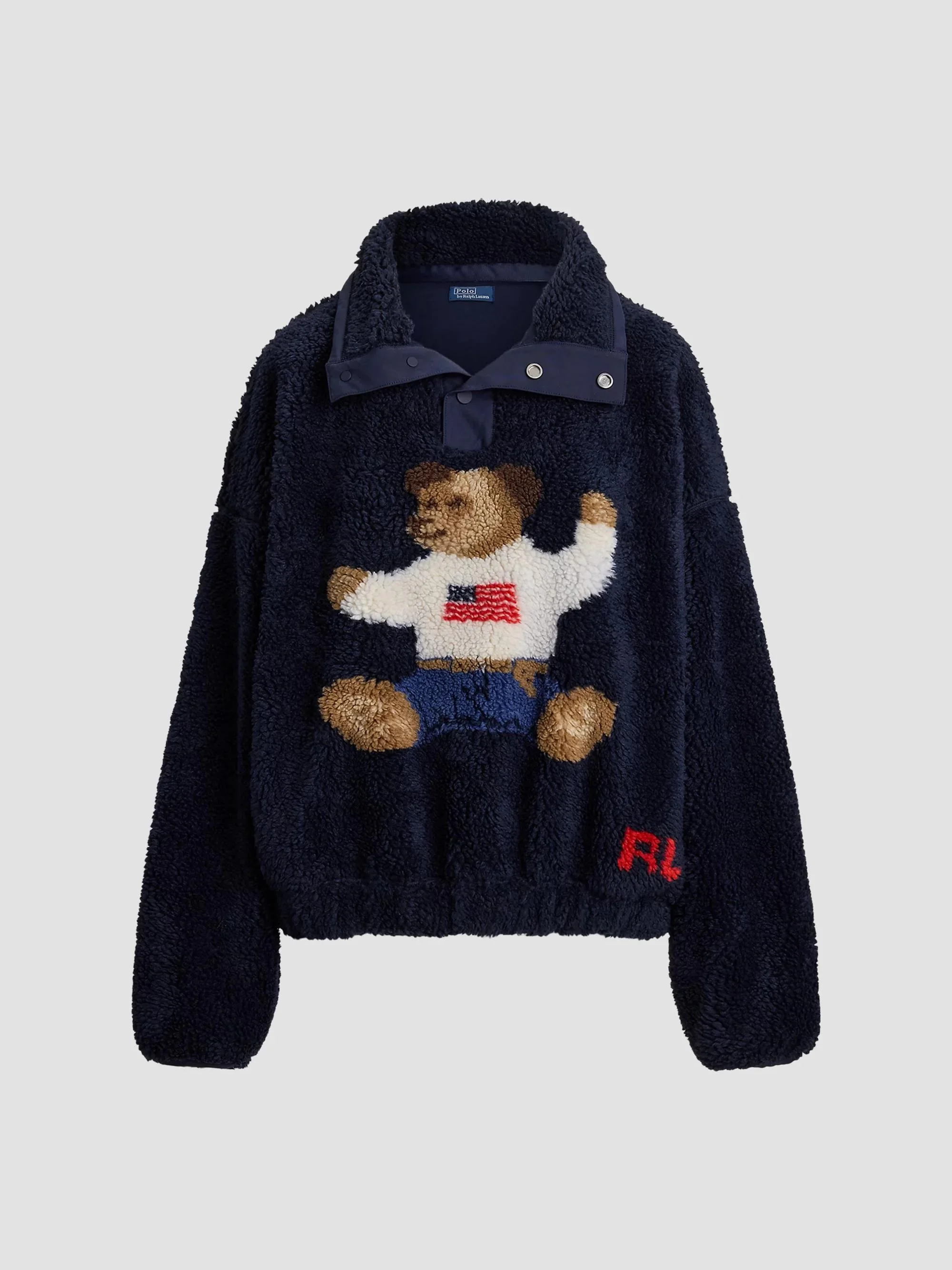 Men's Fleece Polo Bear Sweatshirt - Cruise Navy Multi - 1