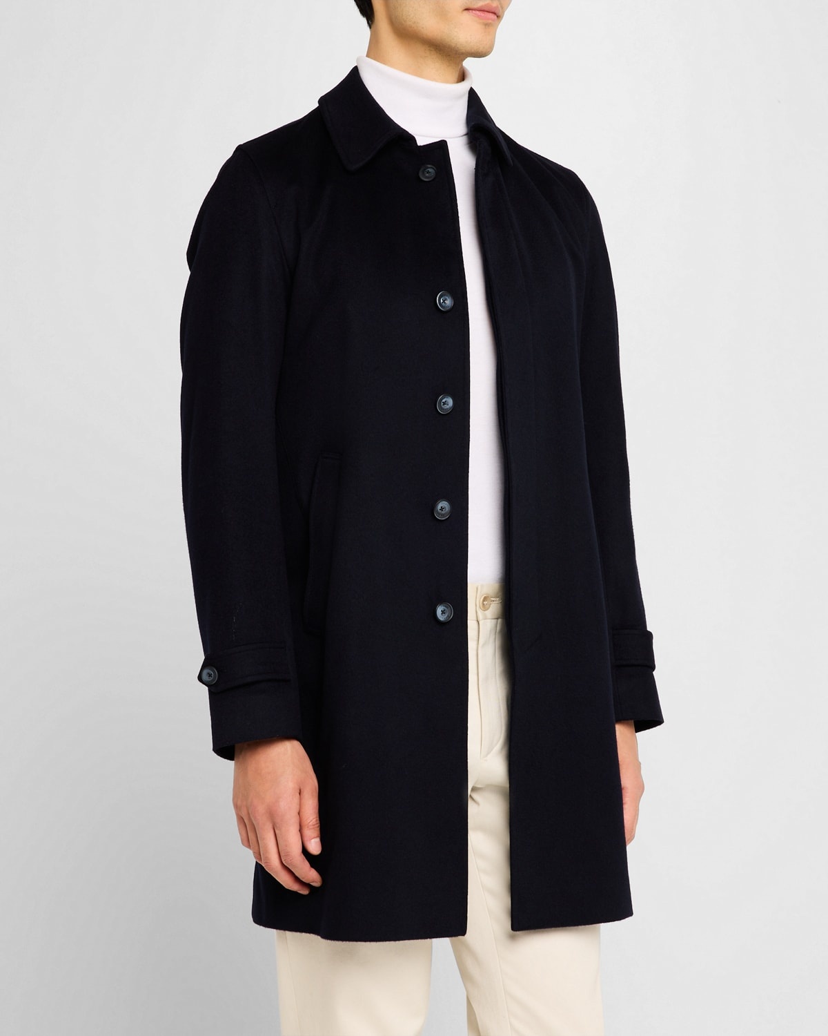 Men's Half-Lined Cashmere Topcoat - 4