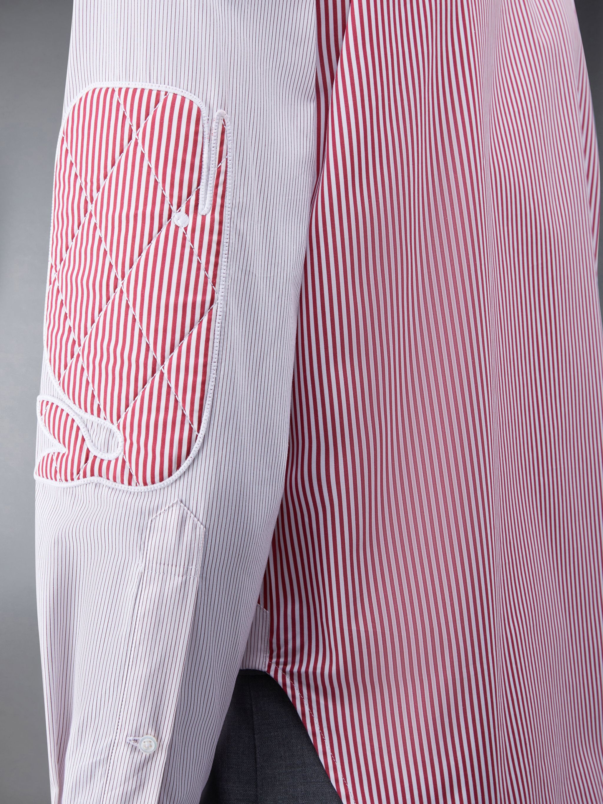 Micro Pinstripe Poplin Whale Patch Round Hem Shirt - 6