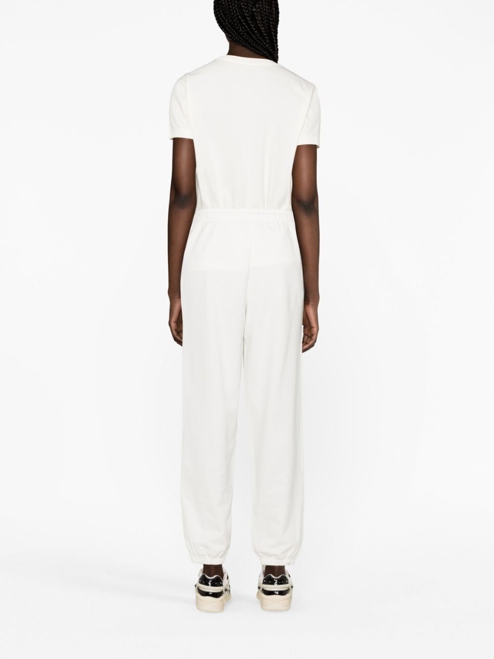 drawstring-waist cotton track pants - 4