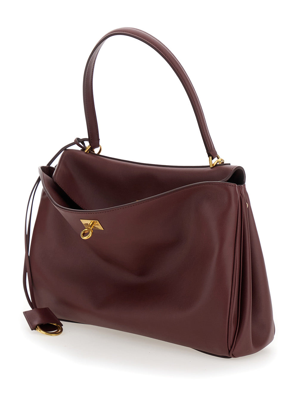 Balenciaga Women 'Medium Rodeo' Bordeaux Handbag With Detachable Key Holder In Smooth Leather Woman - 2