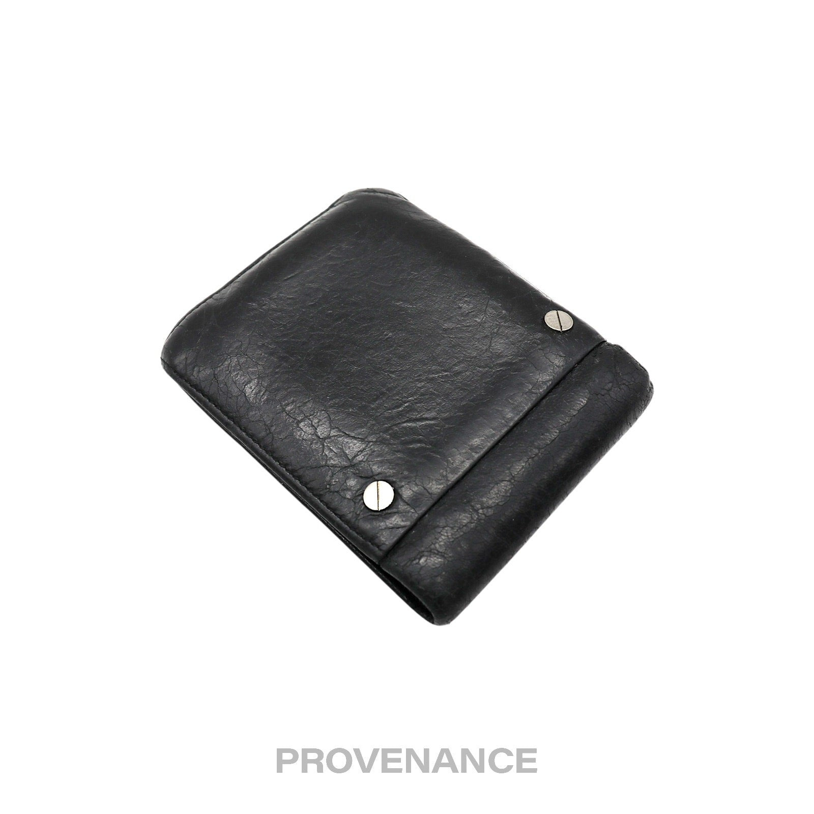 Balenciaga Screw Stud Bifold Wallet - Black Lambskin - 3