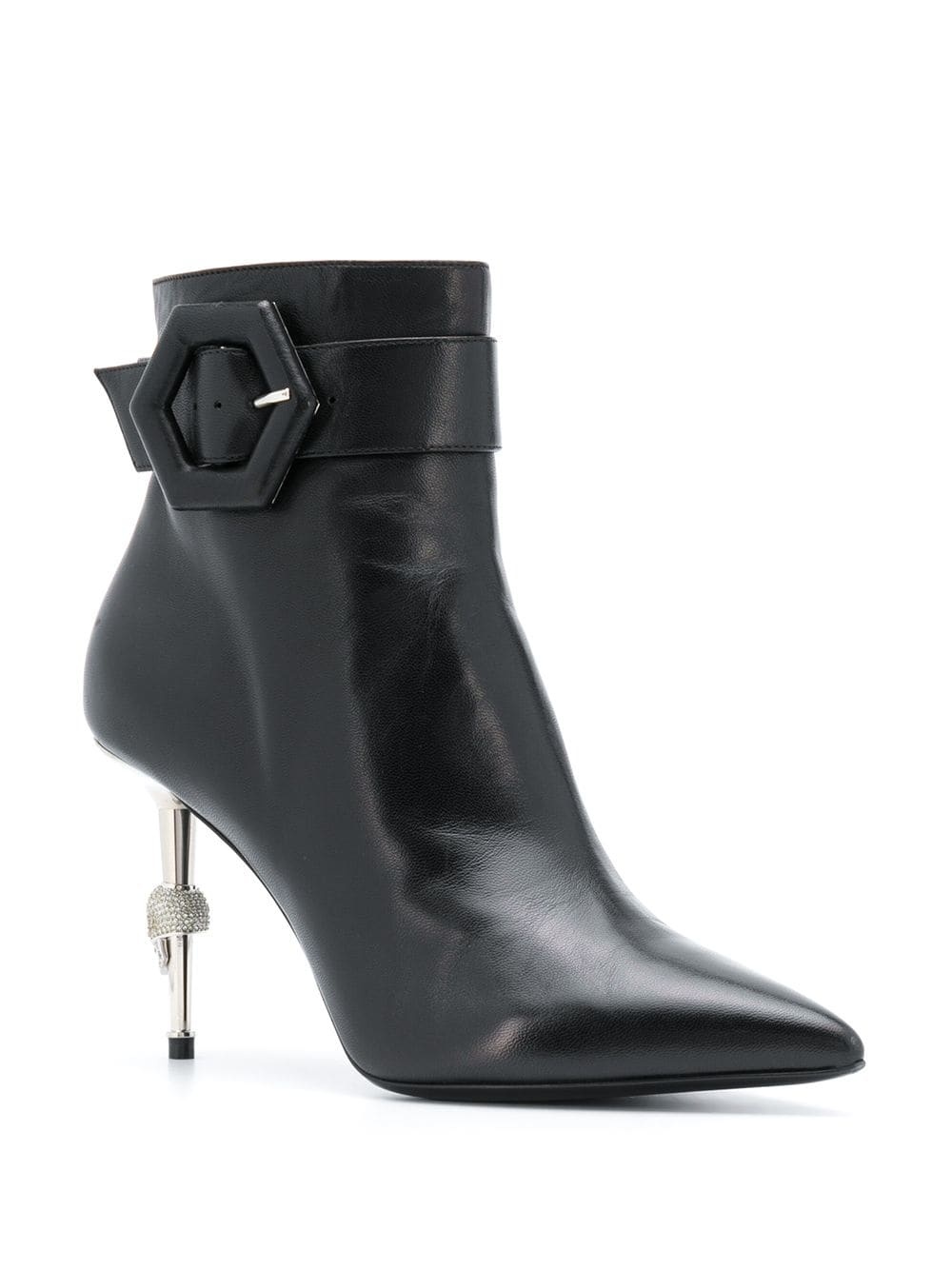 statement skull heel ankle boots - 2