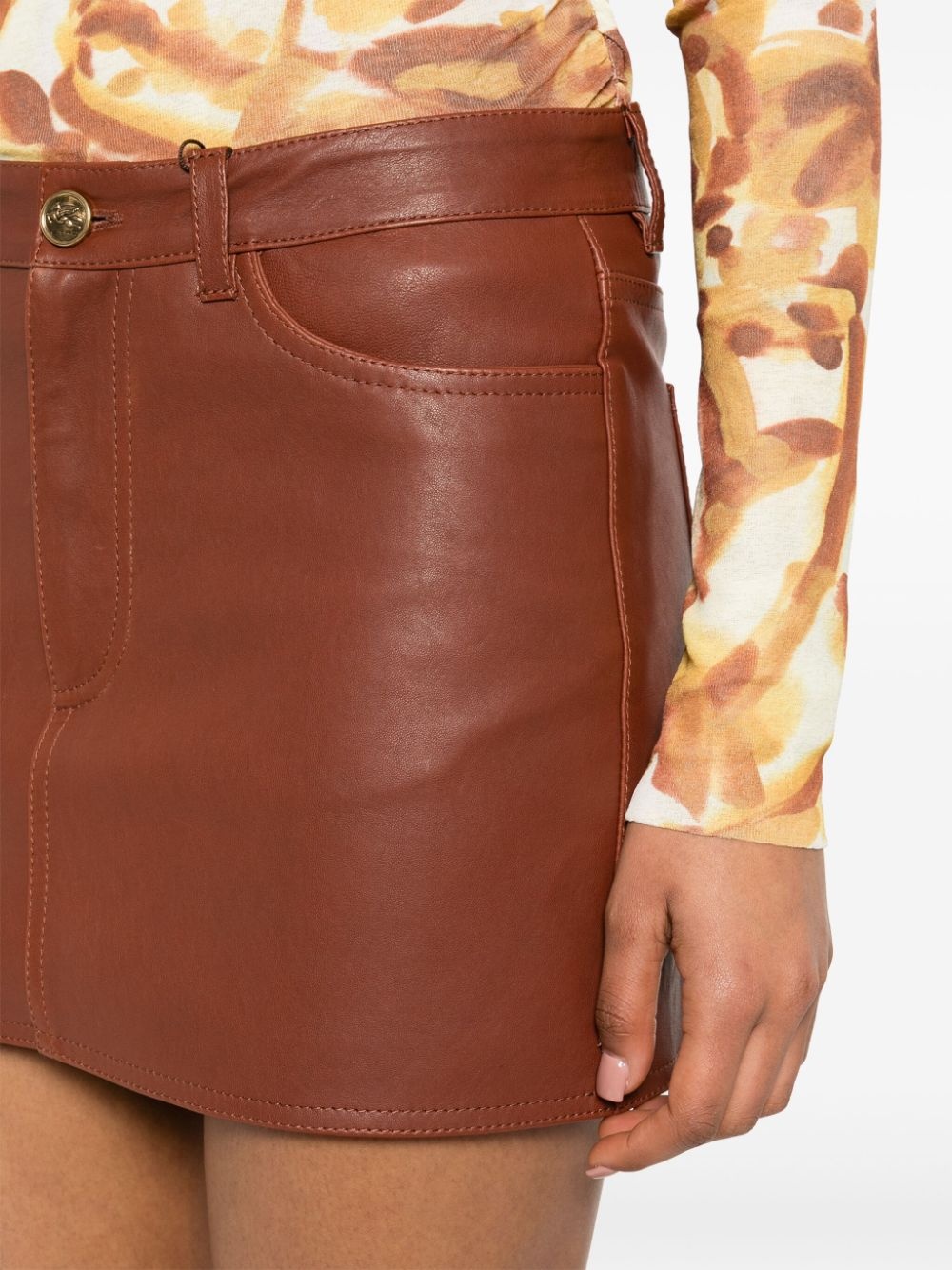 nappa mini skirt - 5