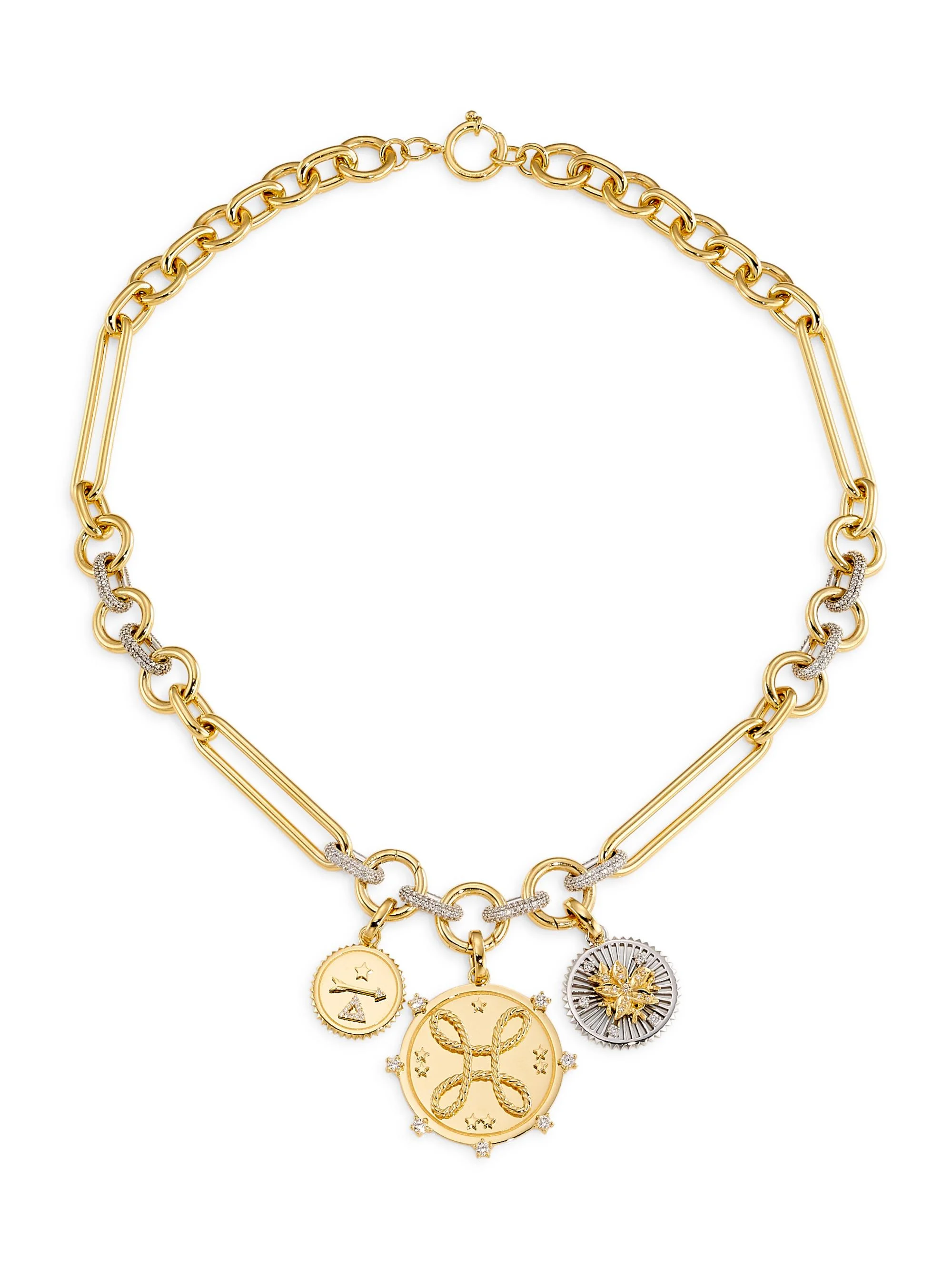 Women's True Love, Resilience & Dream Two-Tone 18K Gold & 3.74 TCW Diamond Triple-Pendant Necklace - - 1