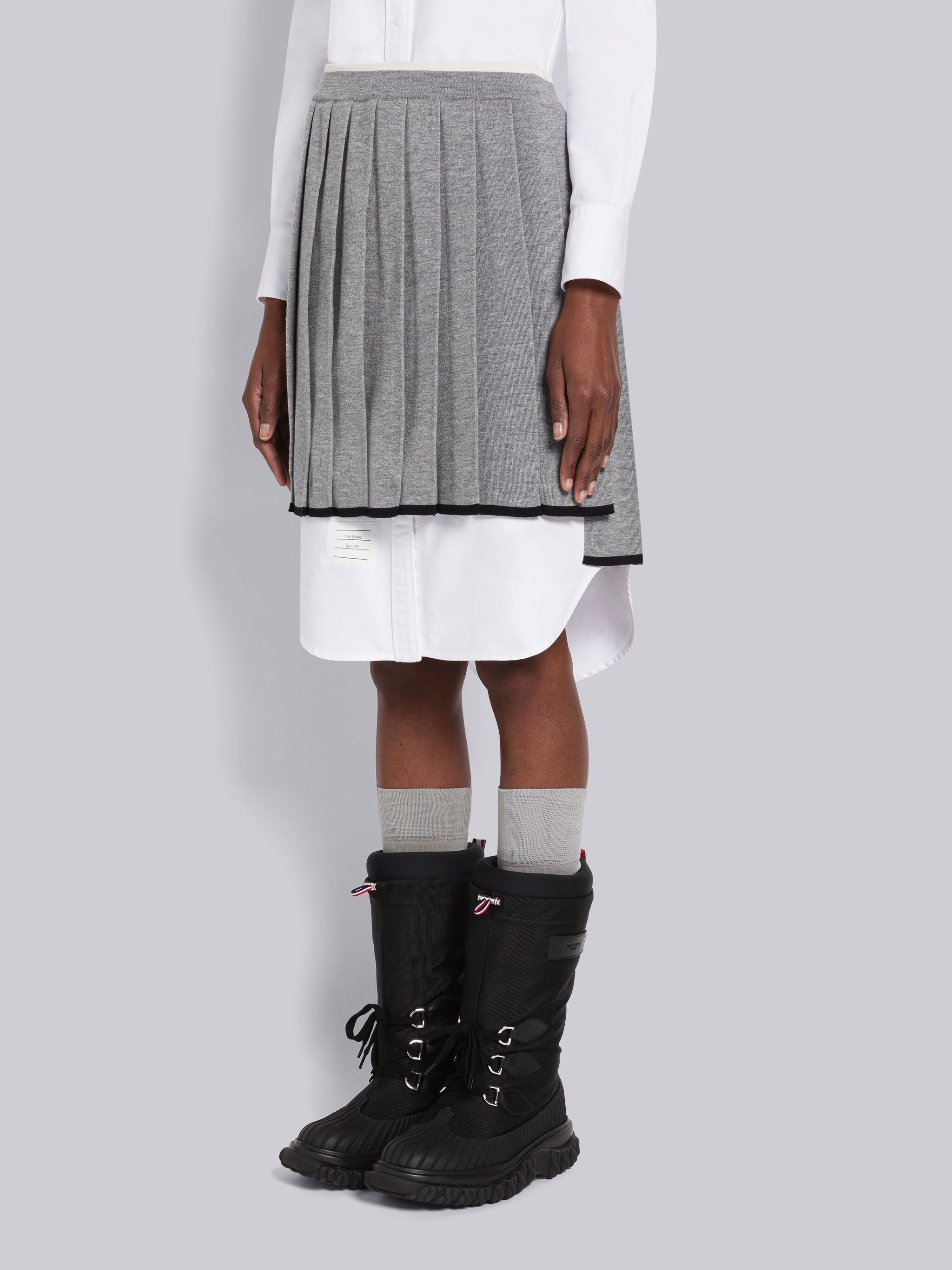 Milano Stitch Merino Tipping Pleated Mini Skirt - 2