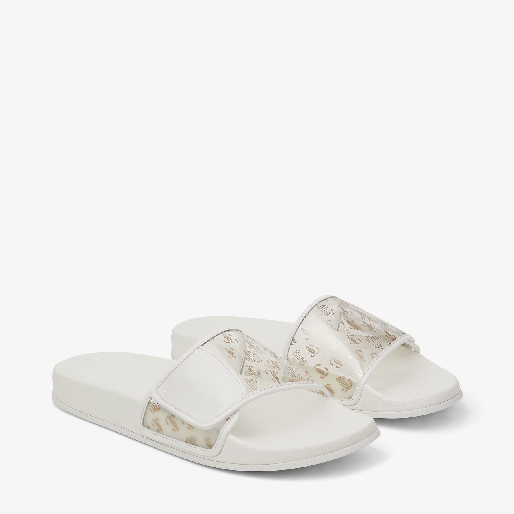 Fitz/F
Clear JC Plexi and White Leather Slides - 3