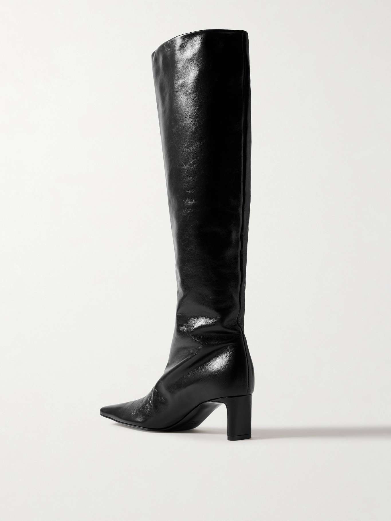 Ona crinkled-leather knee boots - 3