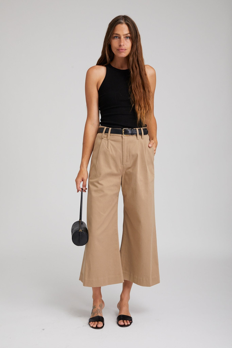 SPRWMN SAND TWILL CULOTTE TROUSERS outlook
