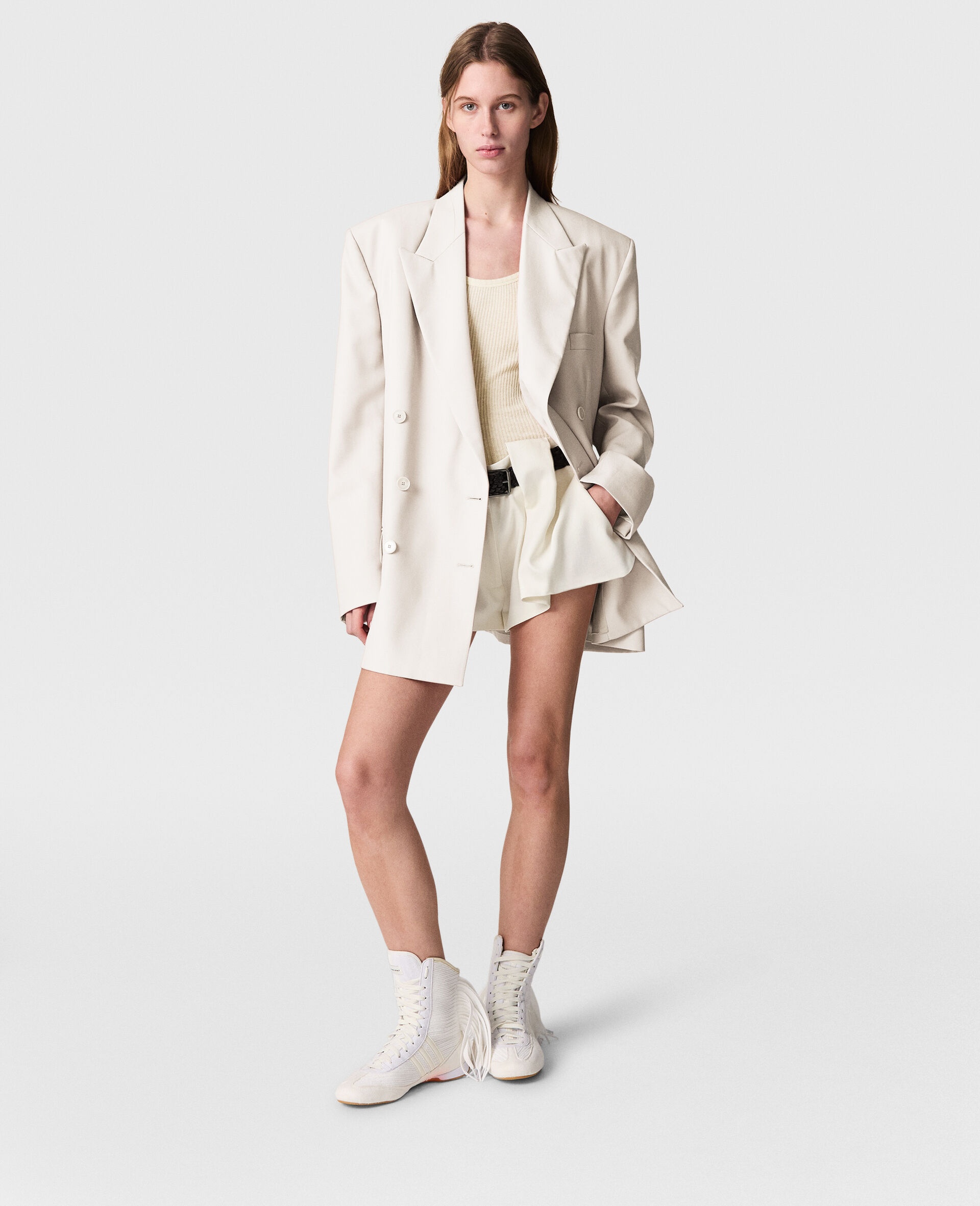 Slouchy Paneled Pleated Shorts - 6